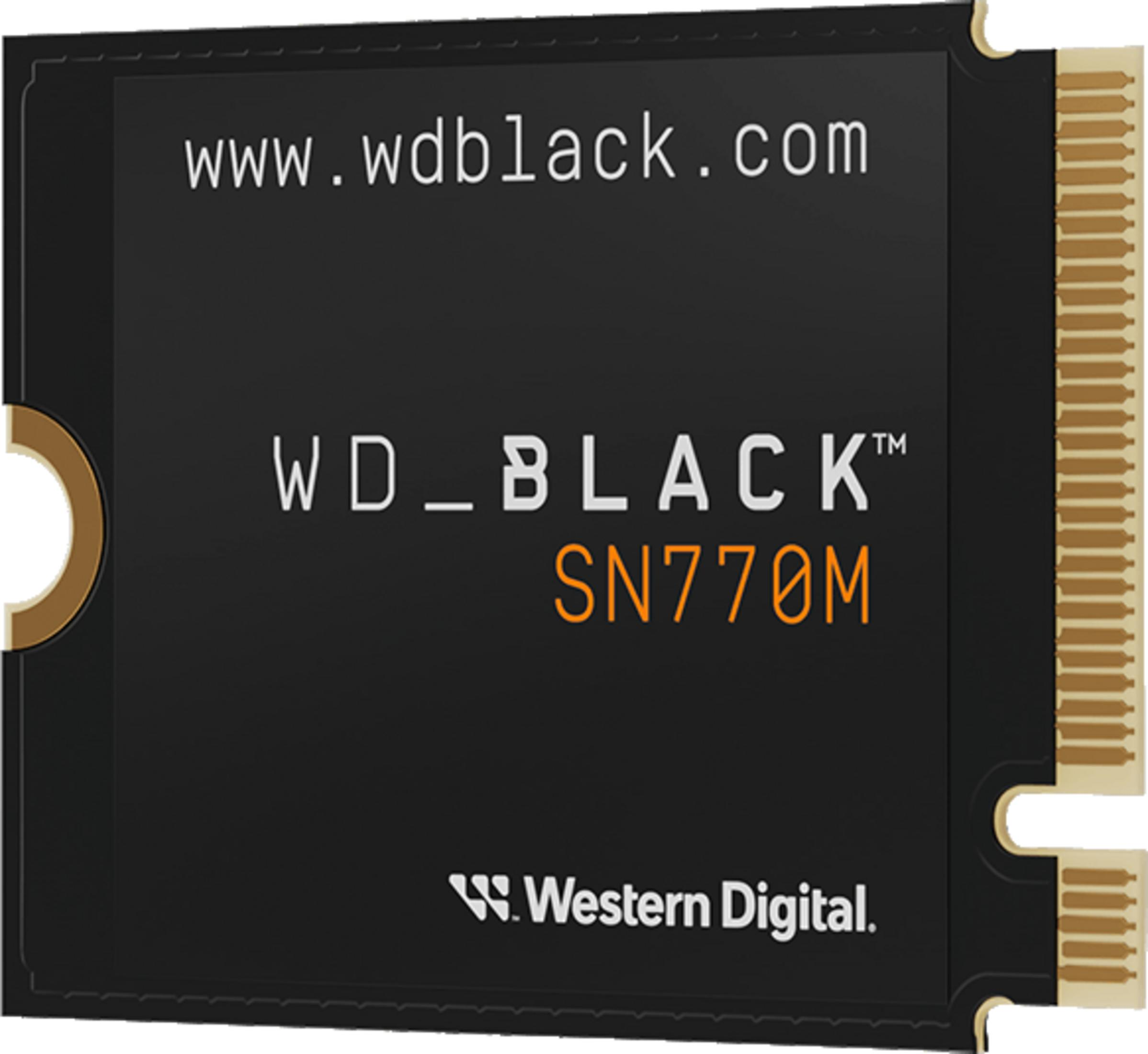 Czarny dysk SSD WD Black SN770M ze złączami i adresem URL.