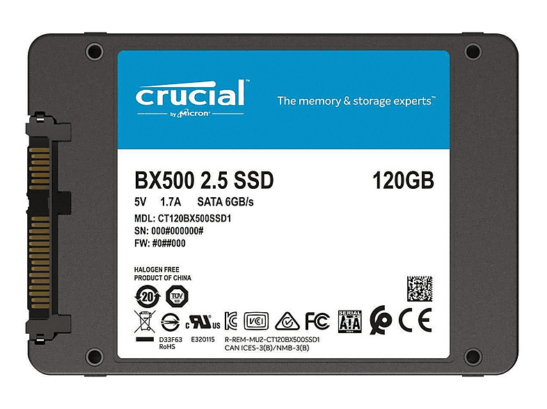 Disco duro SSD 240 GB | CRUCIAL CT240BX500SSD1 BX500 240GB 3D NAND