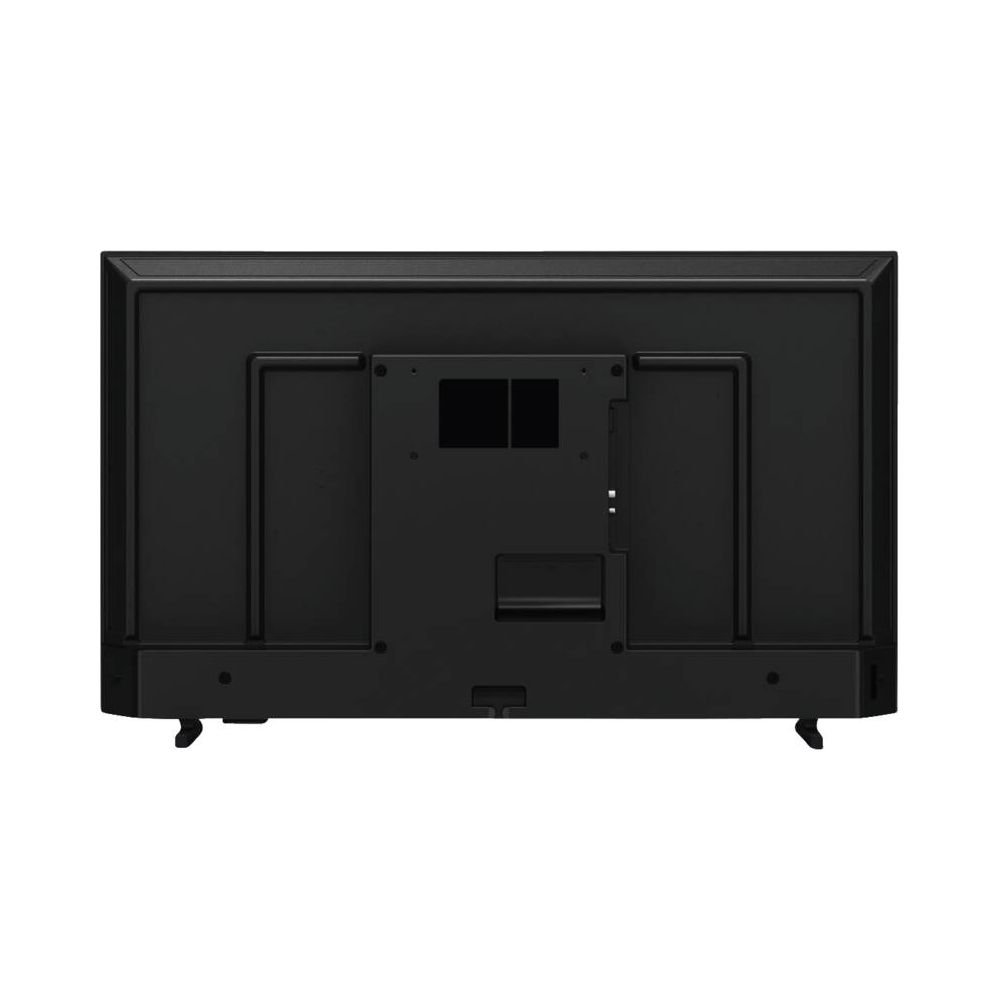 Tył czarnego telewizora z portami i otworami wentylacyjnymi.