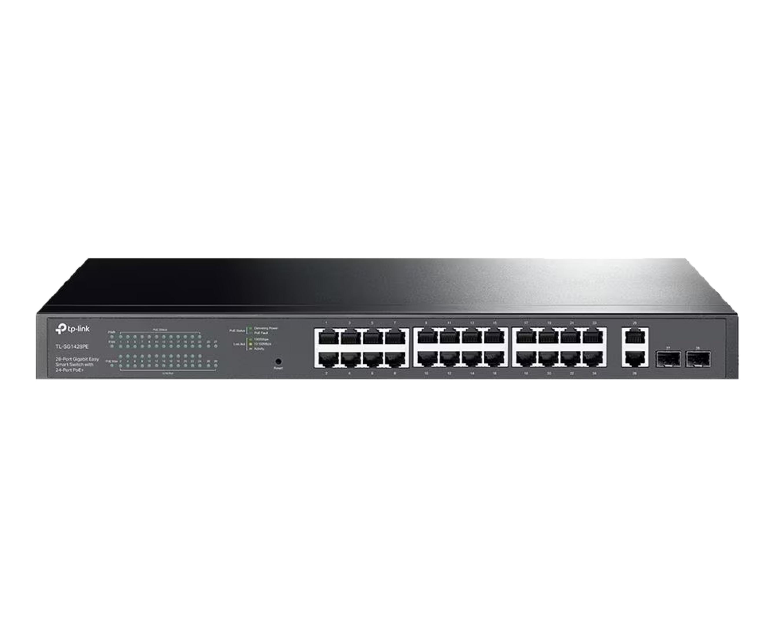 TP-LINK TL-SG1428PE Gigabit Easy Smart PoE 26 Switch Siyah