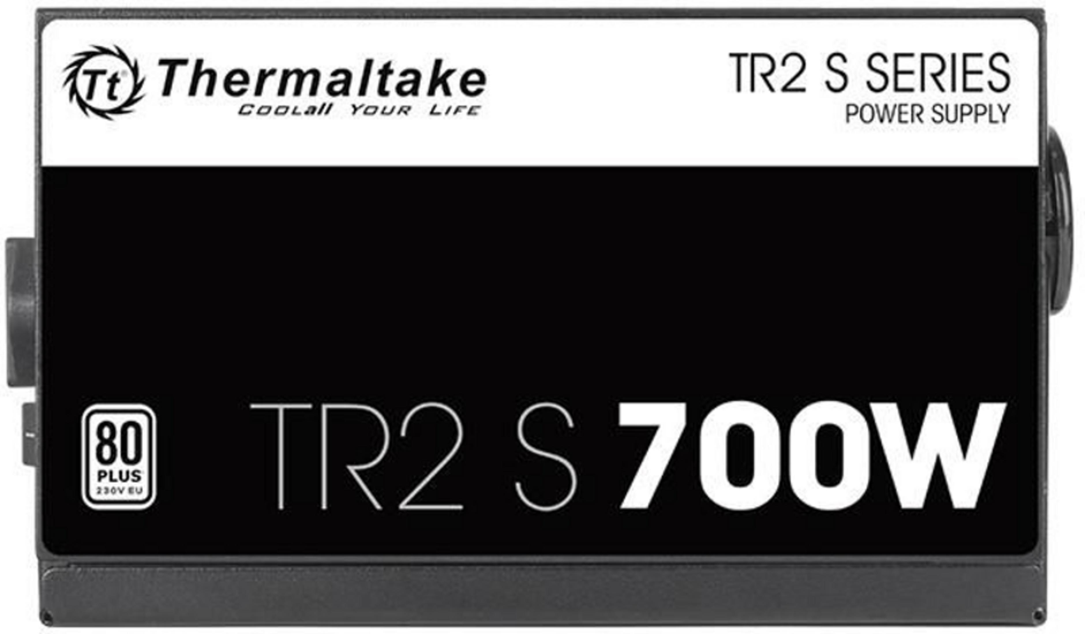 Czarny zasilacz Thermaltake TR2 S 700W z certyfikatem 80 PLUS 230V EU.