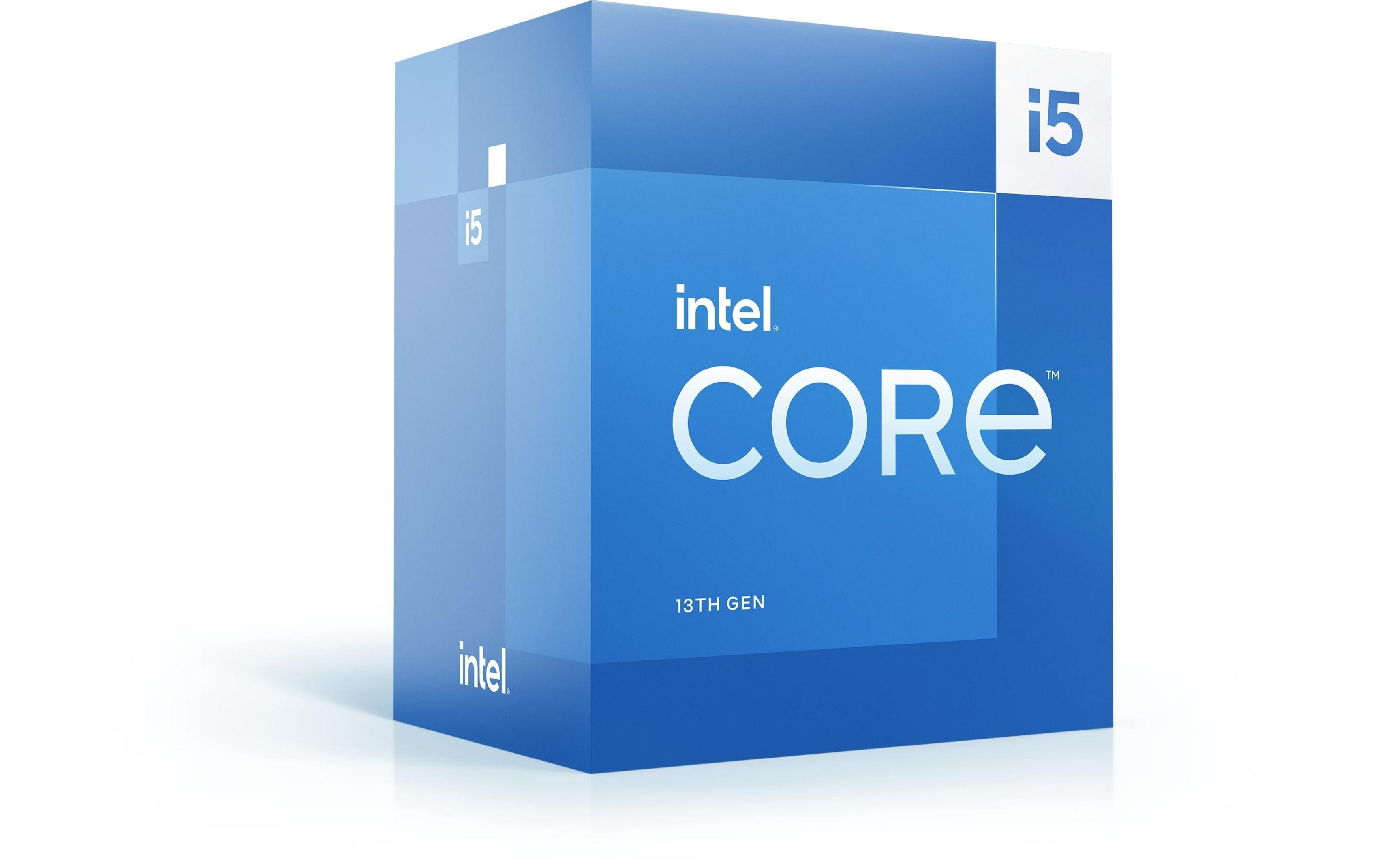 Niebieskie pudełko procesora Intel Core i5 z napisem 13th Gen.