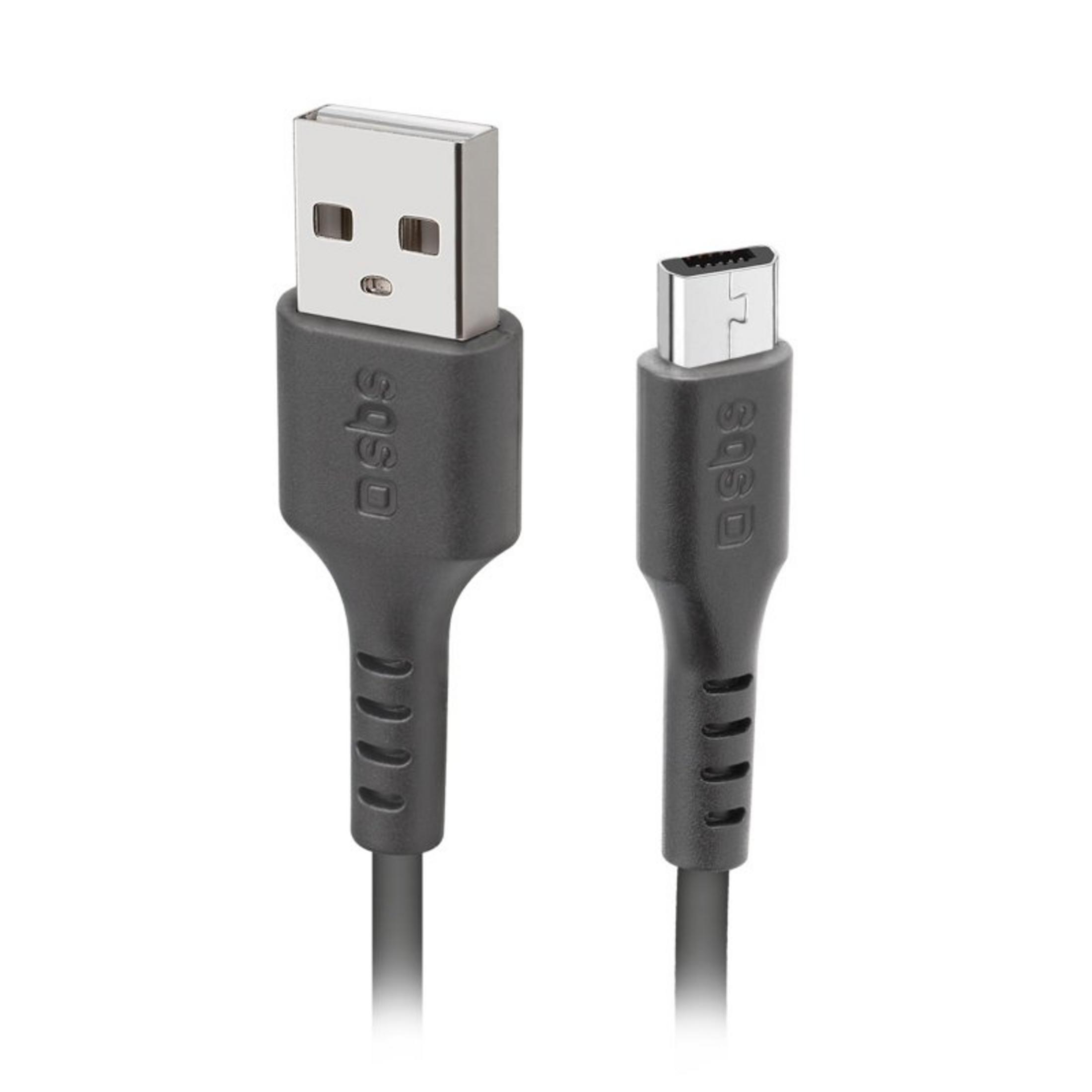 Złącze USB-A i złącze Micro-USB obok siebie na białym tle.