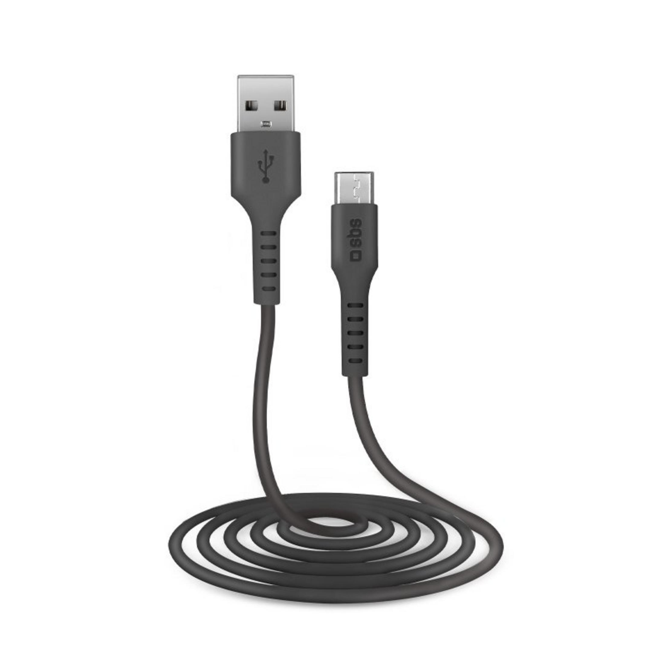 Czarny kabel USB ze złączem USB-A i złączem USB-C.