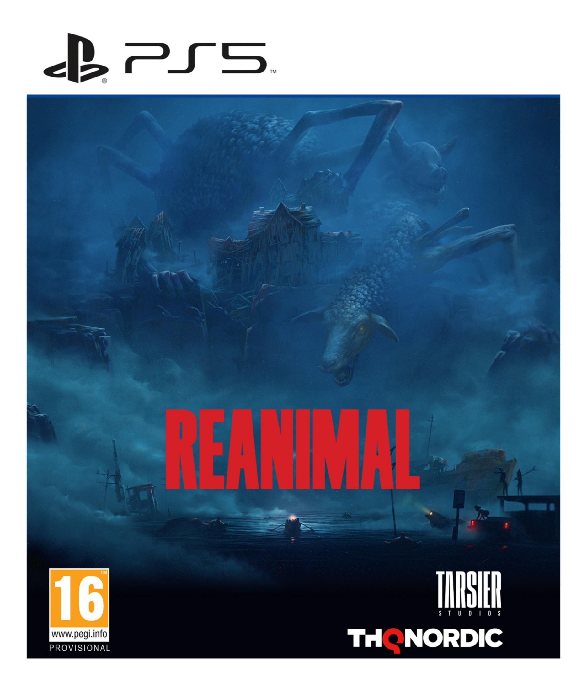 Escena oscura con monstruo ovino, texto "REANIMATED" y logo PS5.