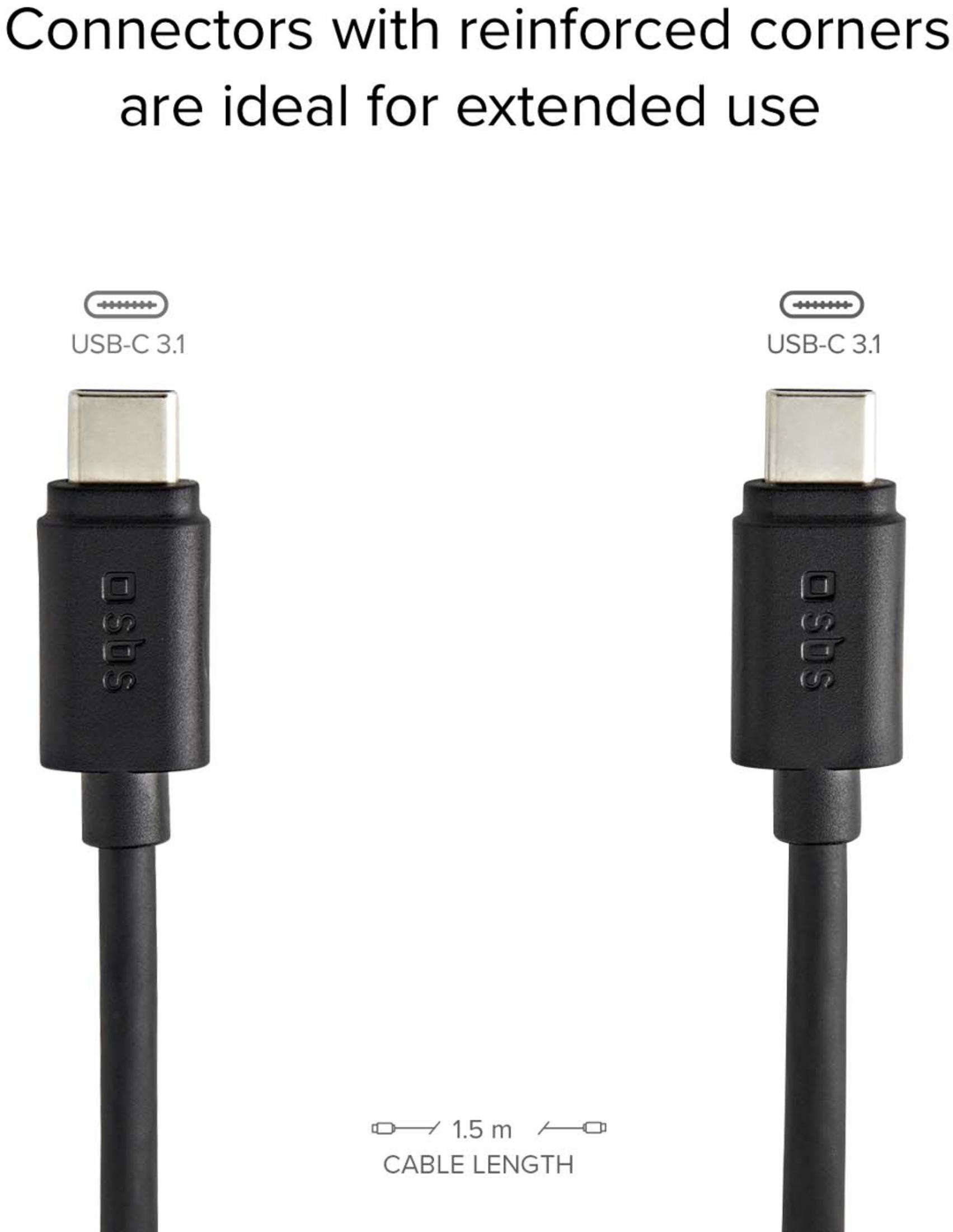 Two USB-C 3.1 cables with reinforced connectors and 1.5m length.