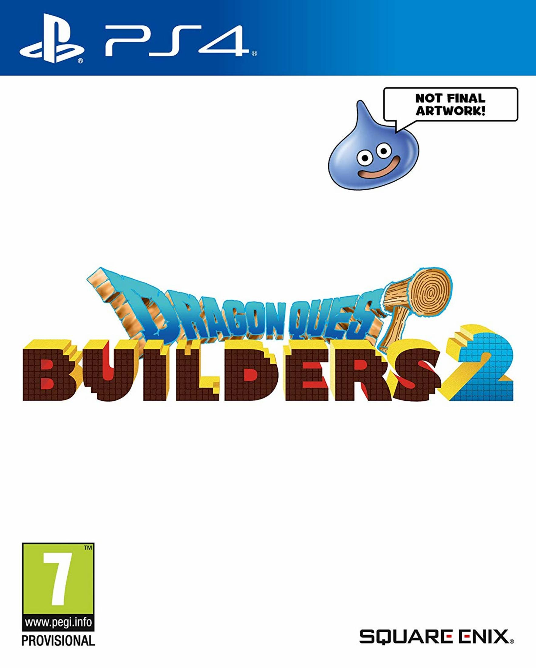 Copertina gioco PS4 Dragon Quest Builders 2 con uno slime.