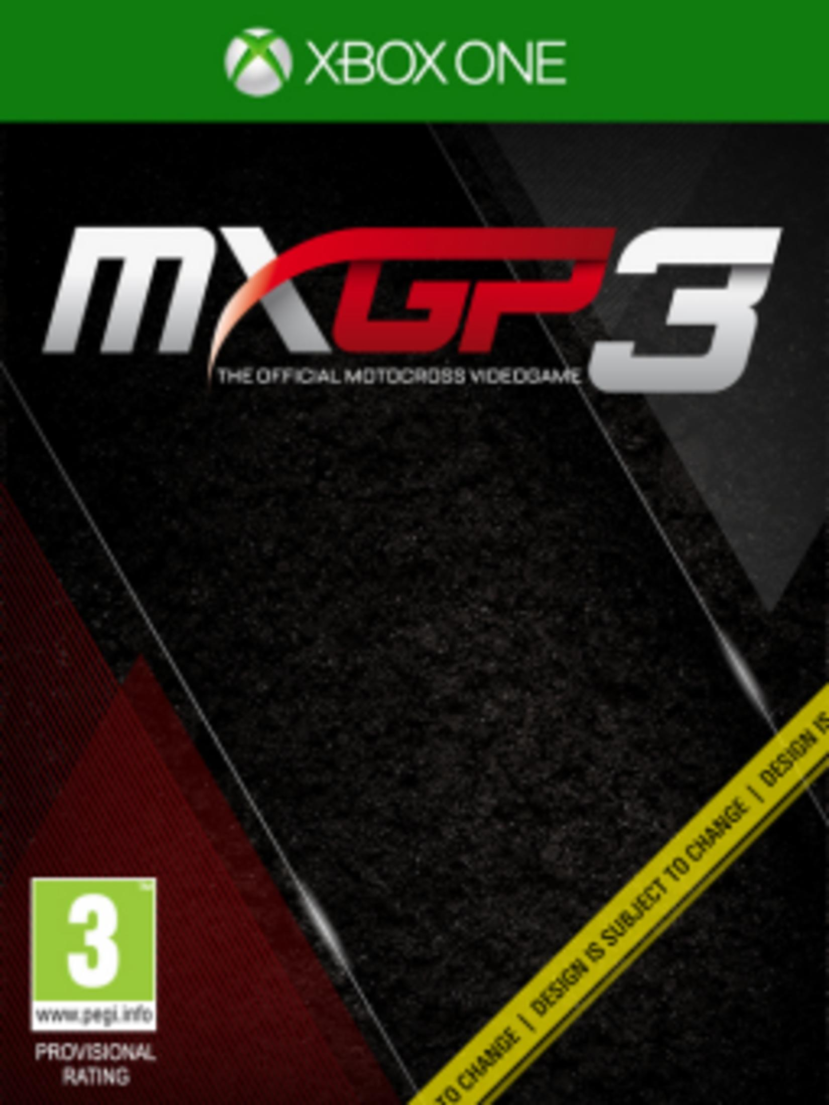 Copertina del gioco Xbox One per MXGP3 Motocross con valutazione PEGI 3.