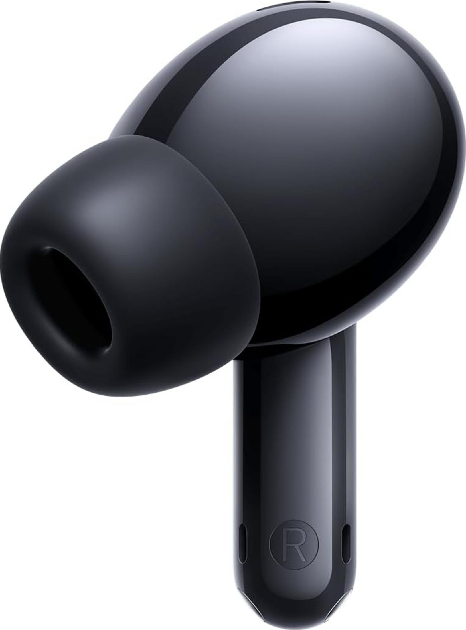 Czarny, błyszczący lewy słuchawka z silikonową końcówką. Litera 'R' na trzpieniu.