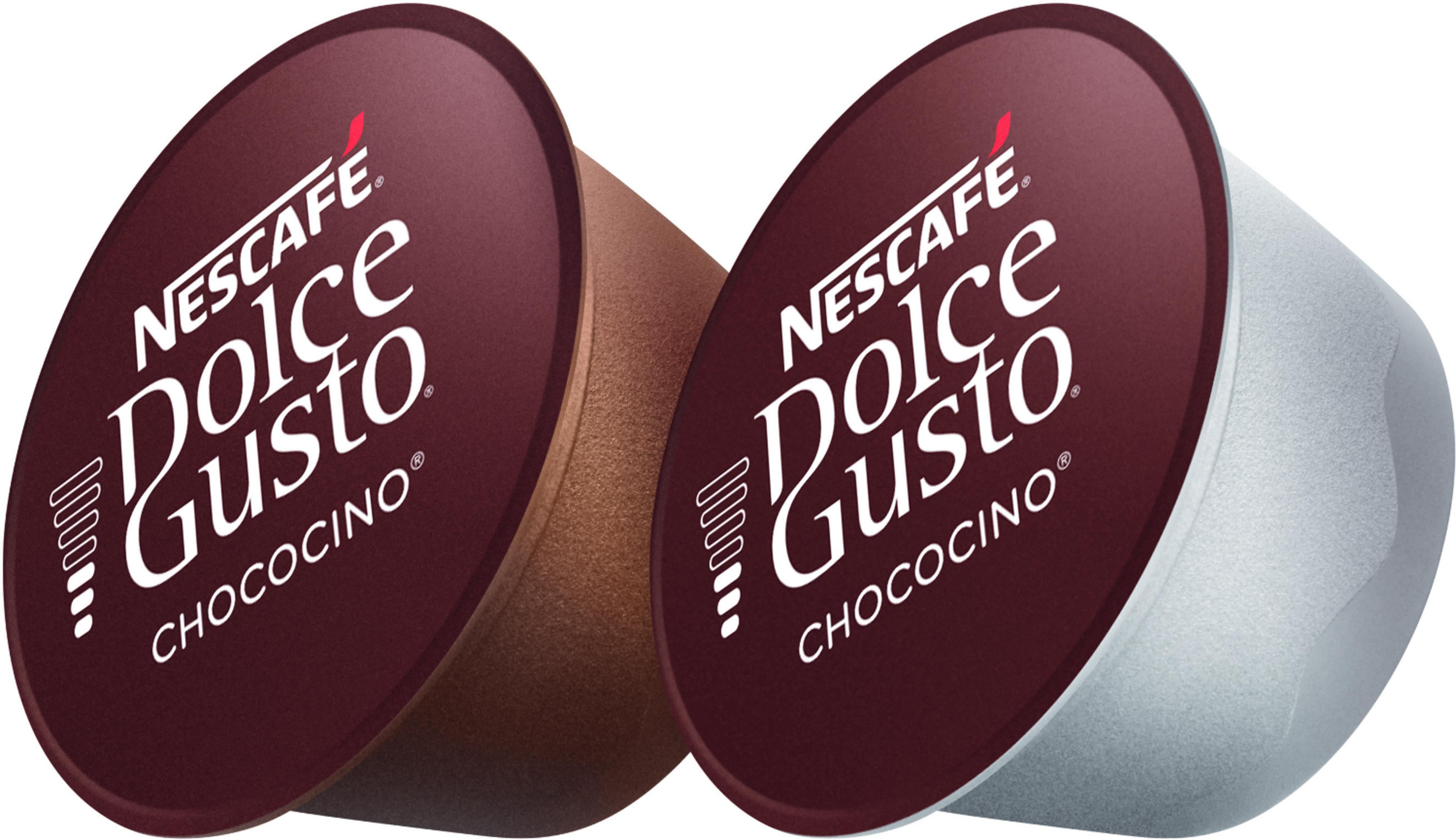 Due capsule caffè Nescafé Dolce Gusto Chococino, una marrone, una argento.