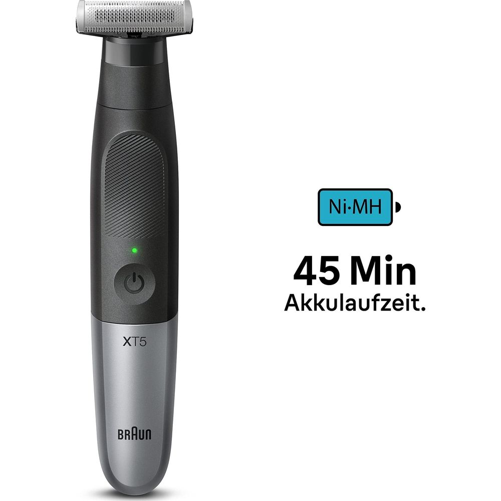 Trymer Braun z baterią Ni-MH, 45 min pracy. Zielony wskaźnik.