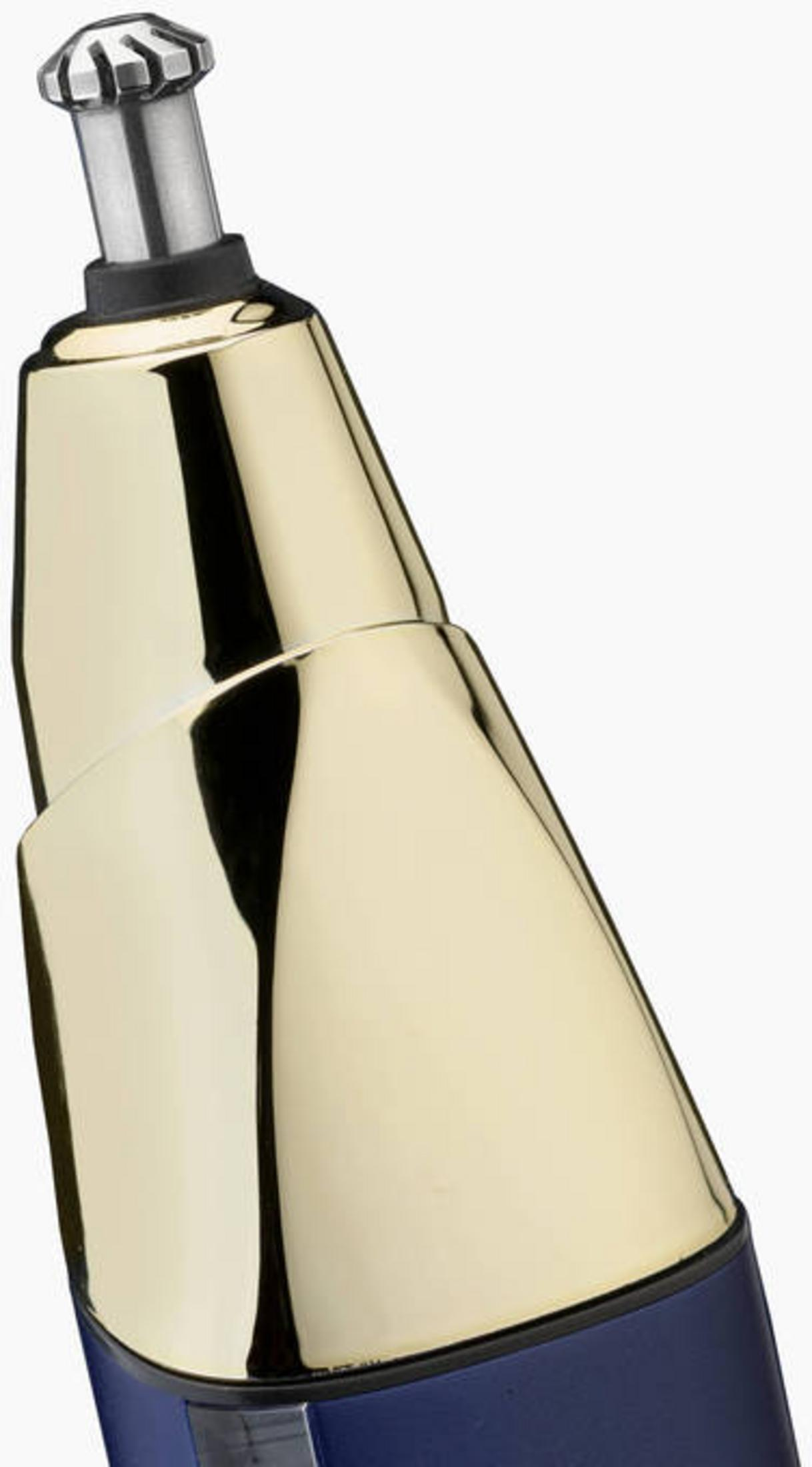 Goldener Nasentrimmer mit silbernem Aufsatz auf weißem Hintergrund.