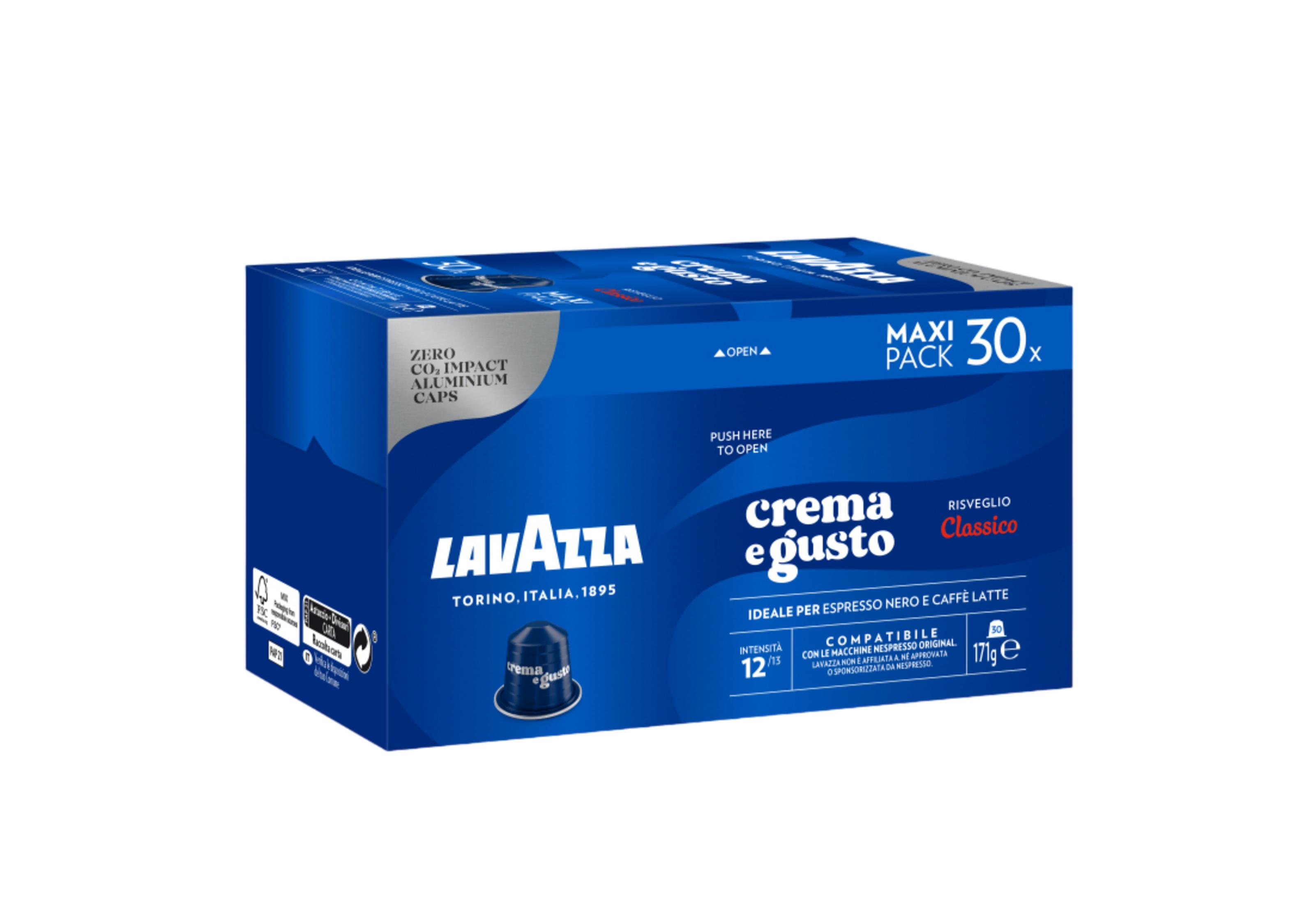 Lavazza Maxi Pack 30 capsule alluminio zero CO2 impatto, Classico.