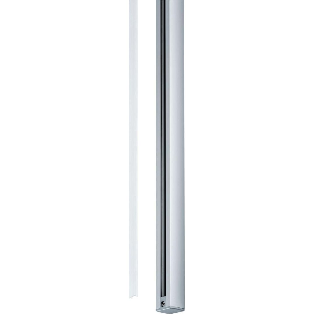 Ein glänzendes Metallprofil mit einer weißen Leiste daneben.