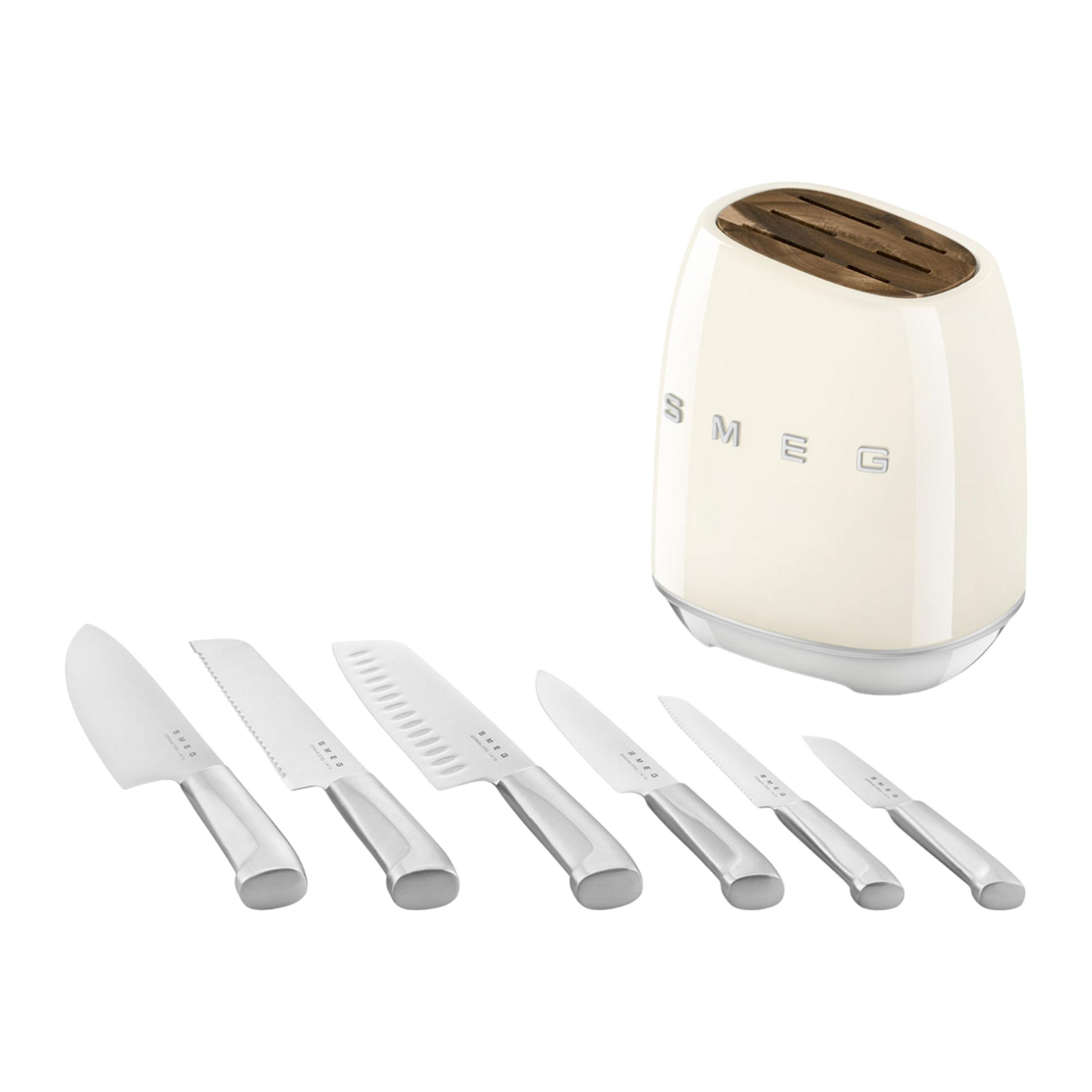 SMEG KBSF02CR Retro Standlı Bıçak Seti Krem