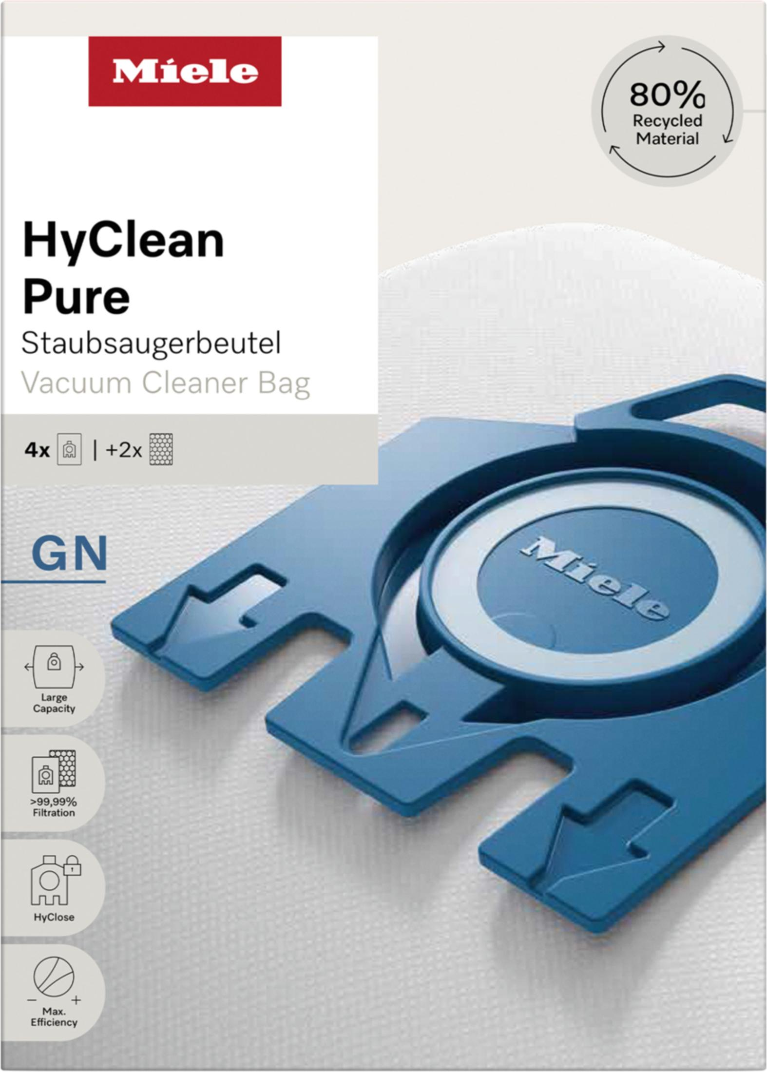 Miele HyClean Pure Staubsaugerbeutel, 4x, GN, 80% recycelt.