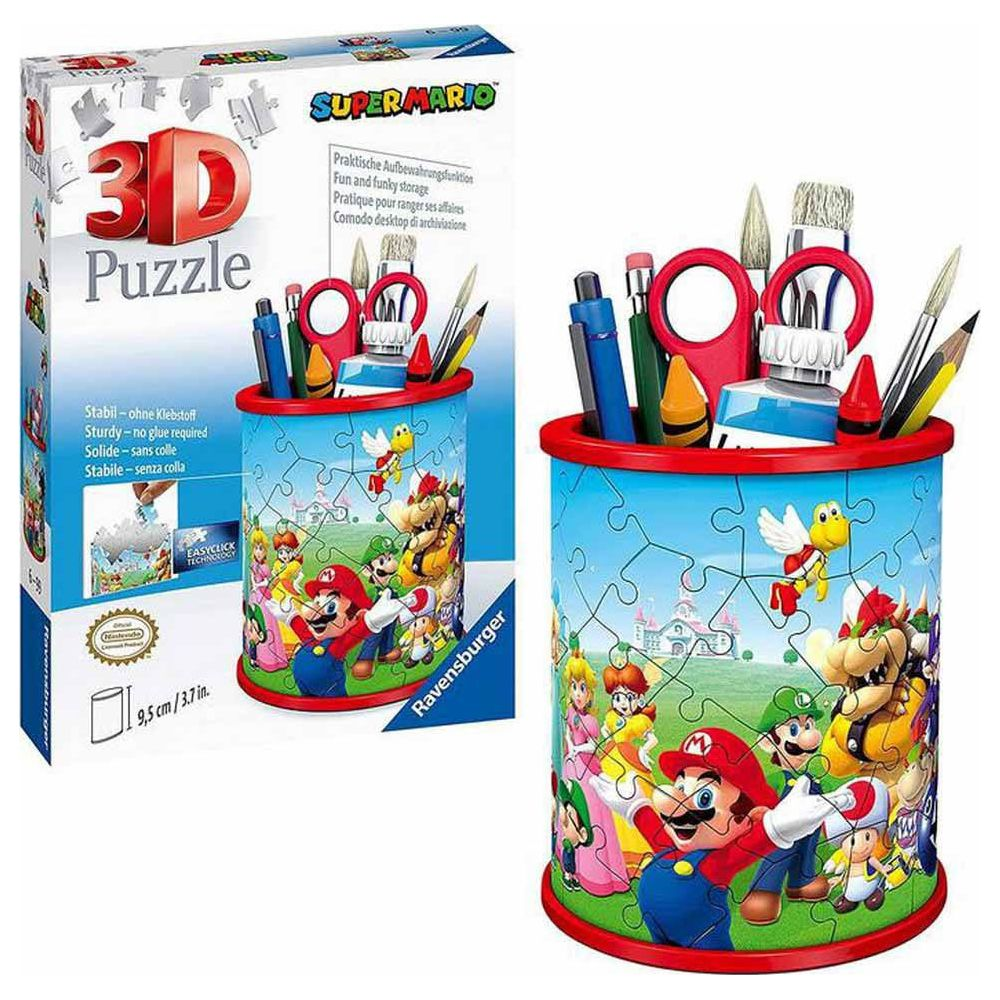 Pojemnik do przechowywania 3D Super Mario z postaciami i długopisami.