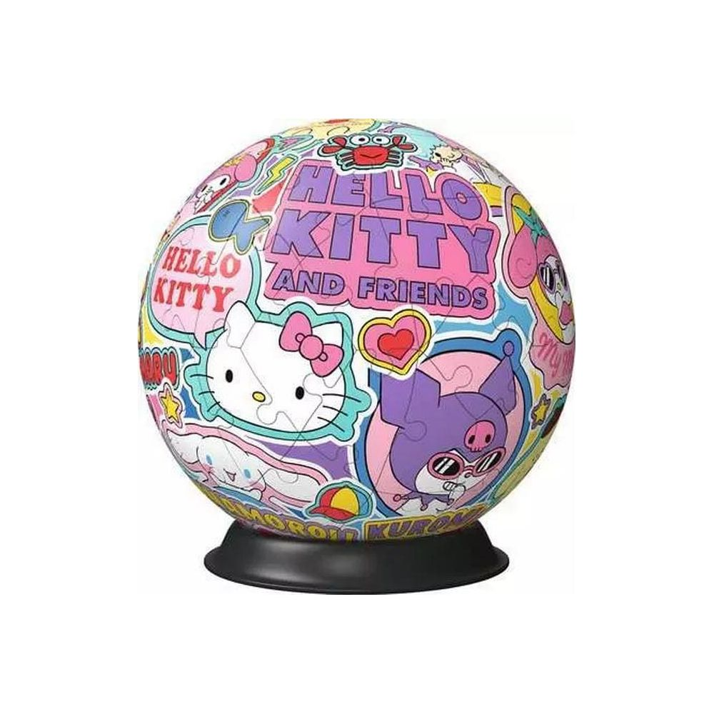 Sferyczna lampa z puzzli z Hello Kitty i przyjaciółmi.