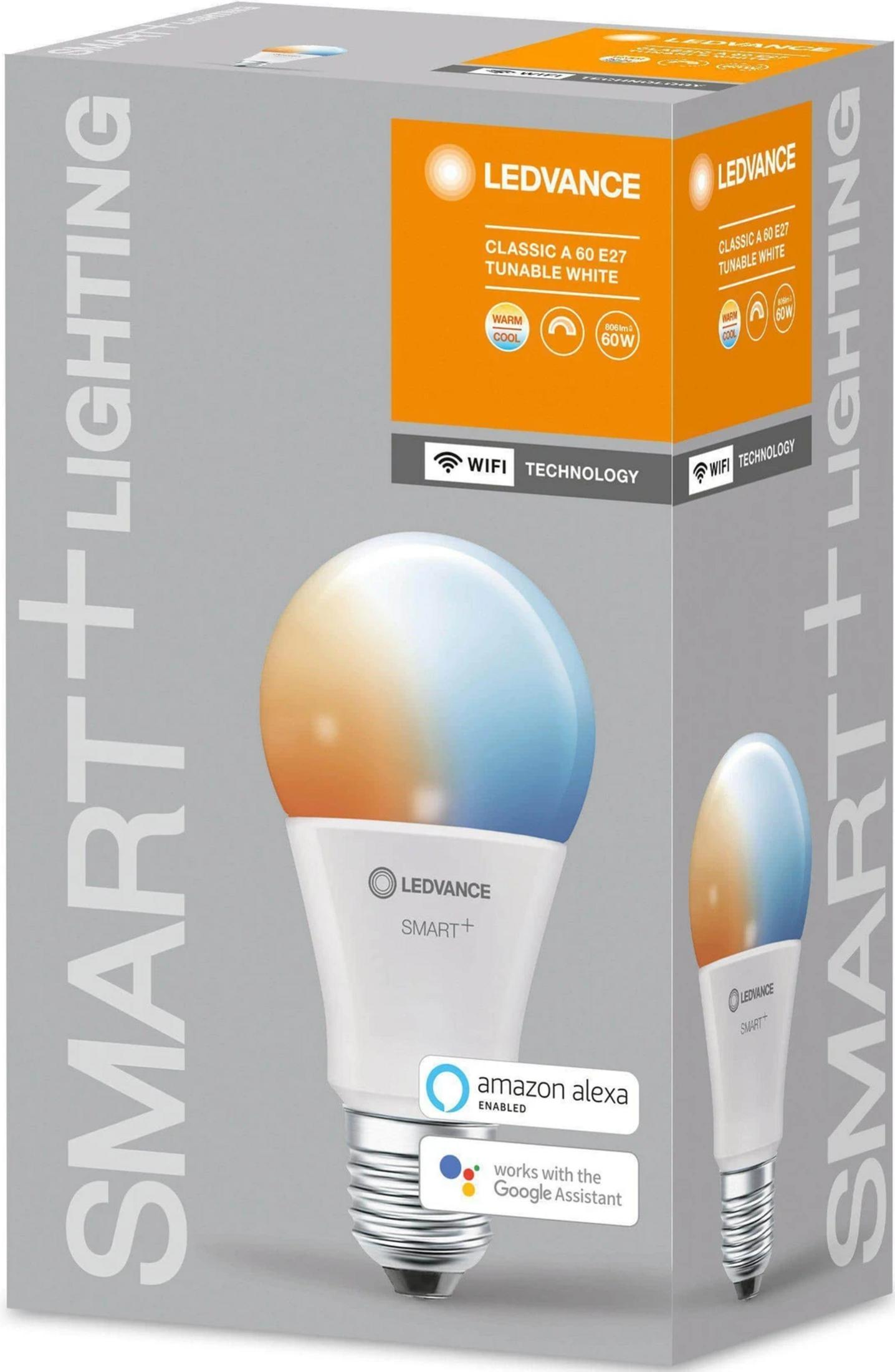 Opakowanie żarówki LEDVANCE SMART+ z technologią WiFi.