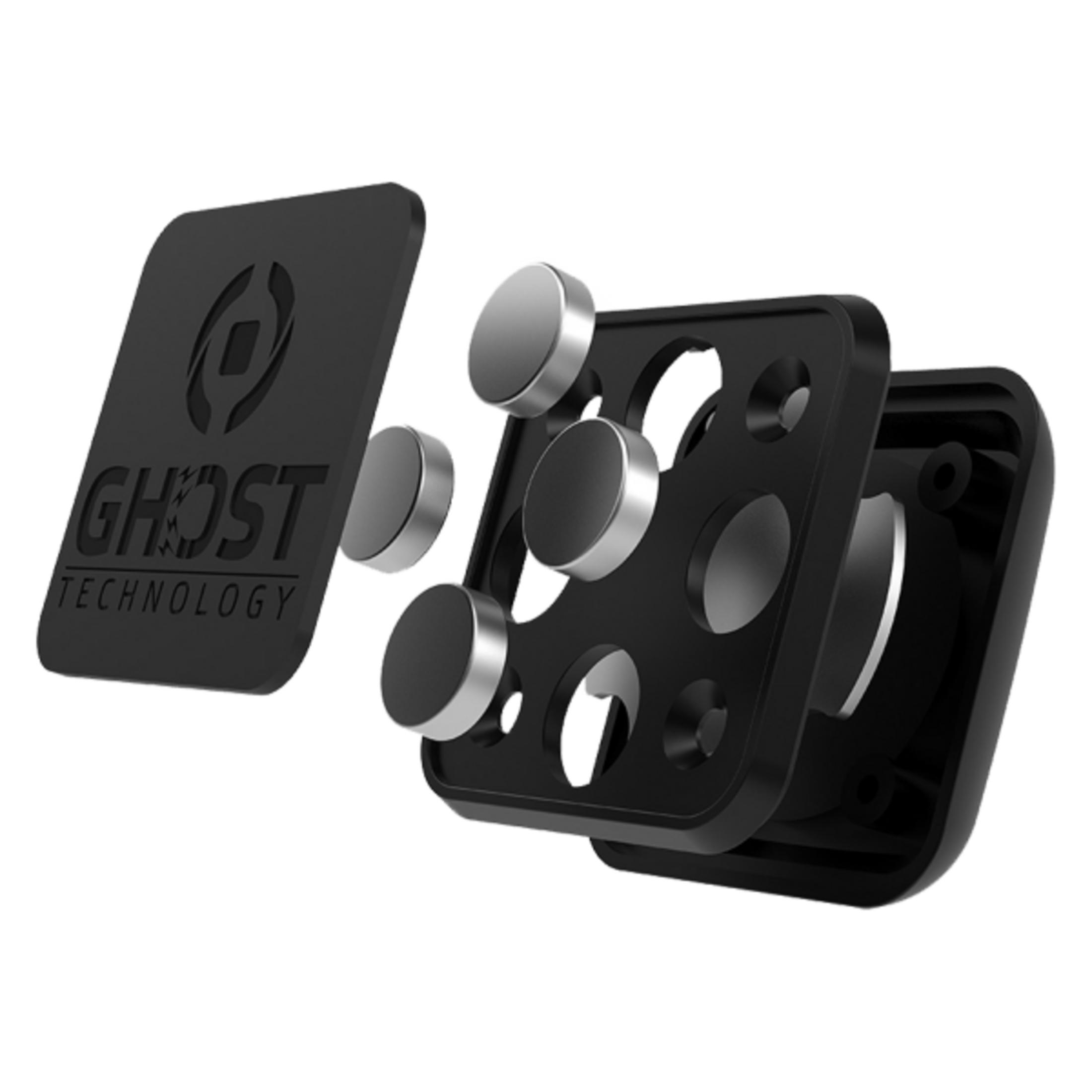 Carcasa negra con imanes y logo 'Ghost Technology'.