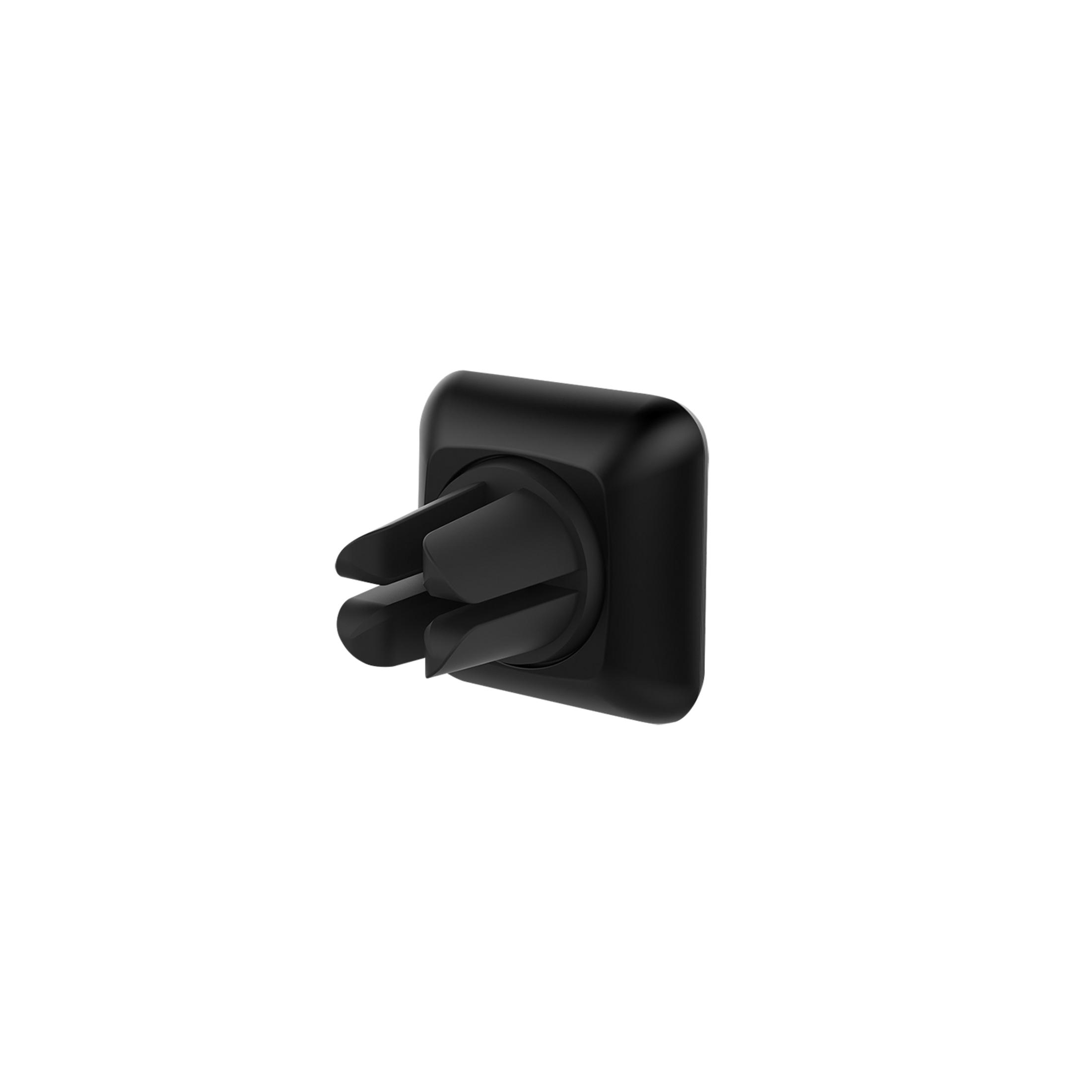 Un soporte de ventilación negro para un smartphone.