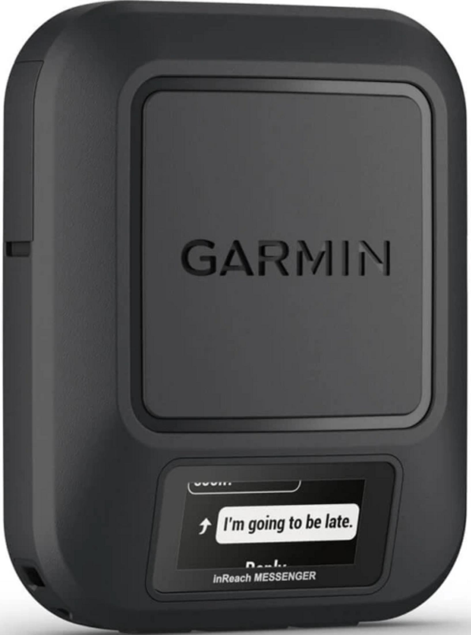 Schwarzes Garmin InReach Messenger Kommunikationsgerät mit Nachricht.