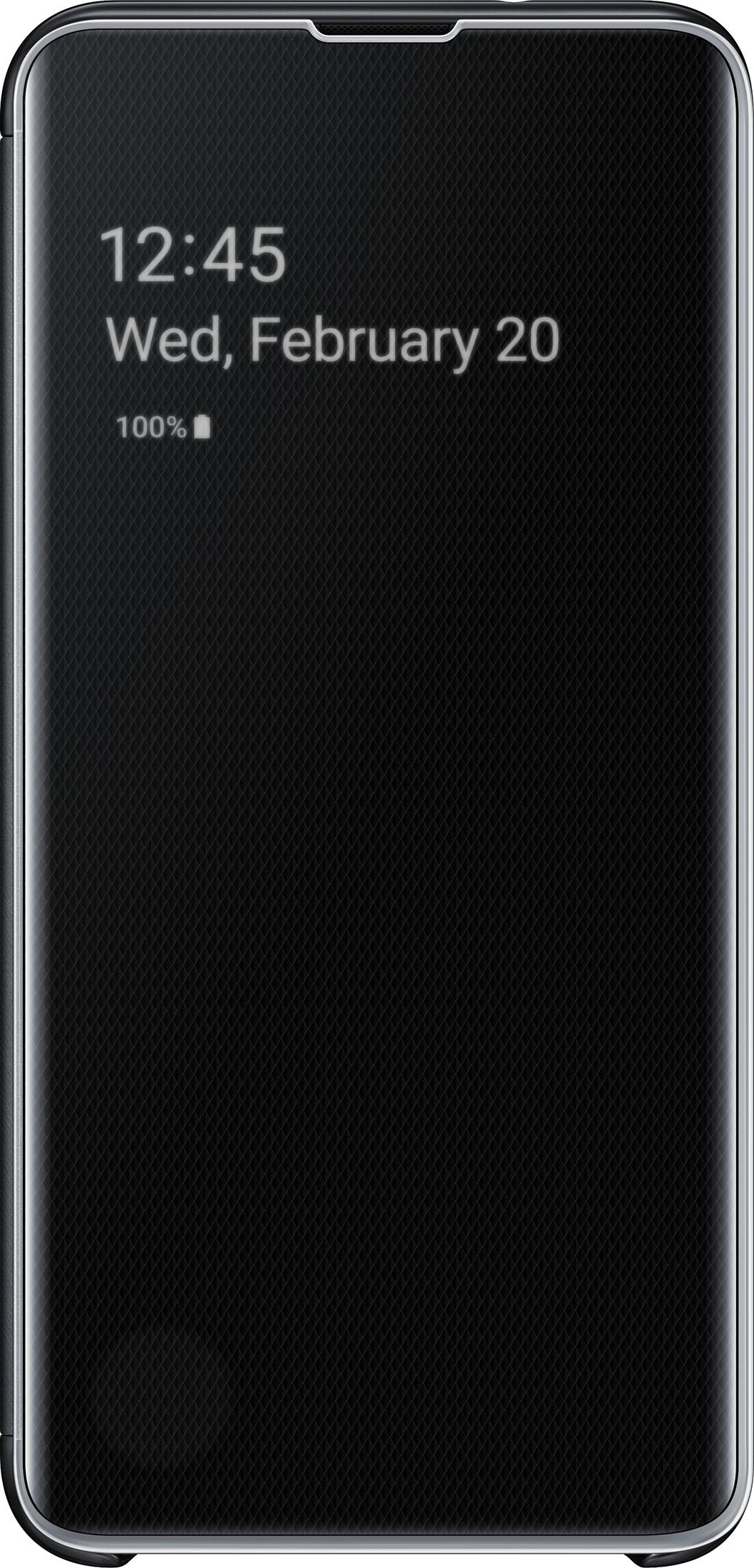 Ein Smartphone mit schwarzem, geriffeltem Hintergrund zeigt 12:45 Uhr, Mi, 20. Feb, 100% Akku.