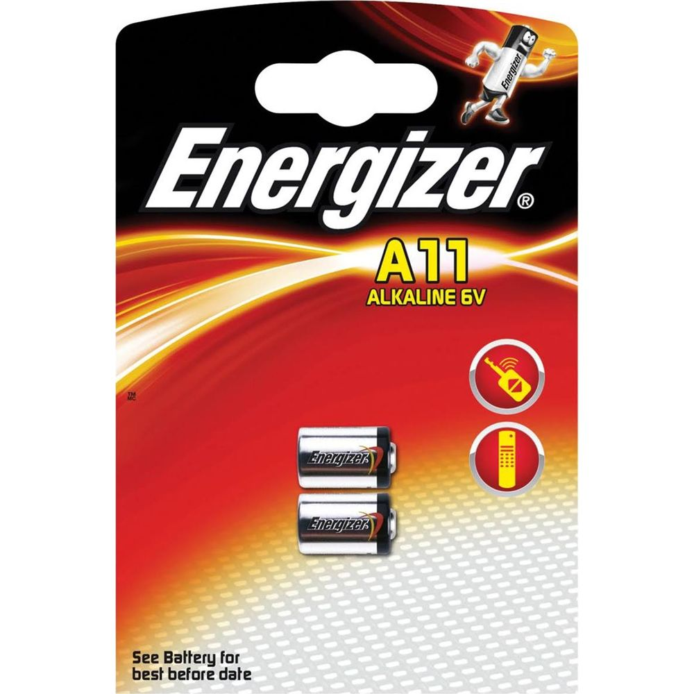 Energizer A11 Batterien in Blisterpackung mit Symbolen für Funk und Fernbedienung.