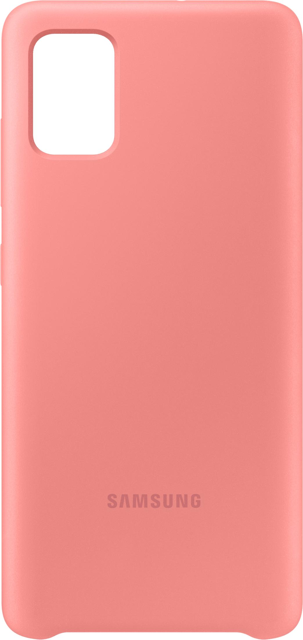 Una cover per telefono color corallo con ritaglio per fotocamera.