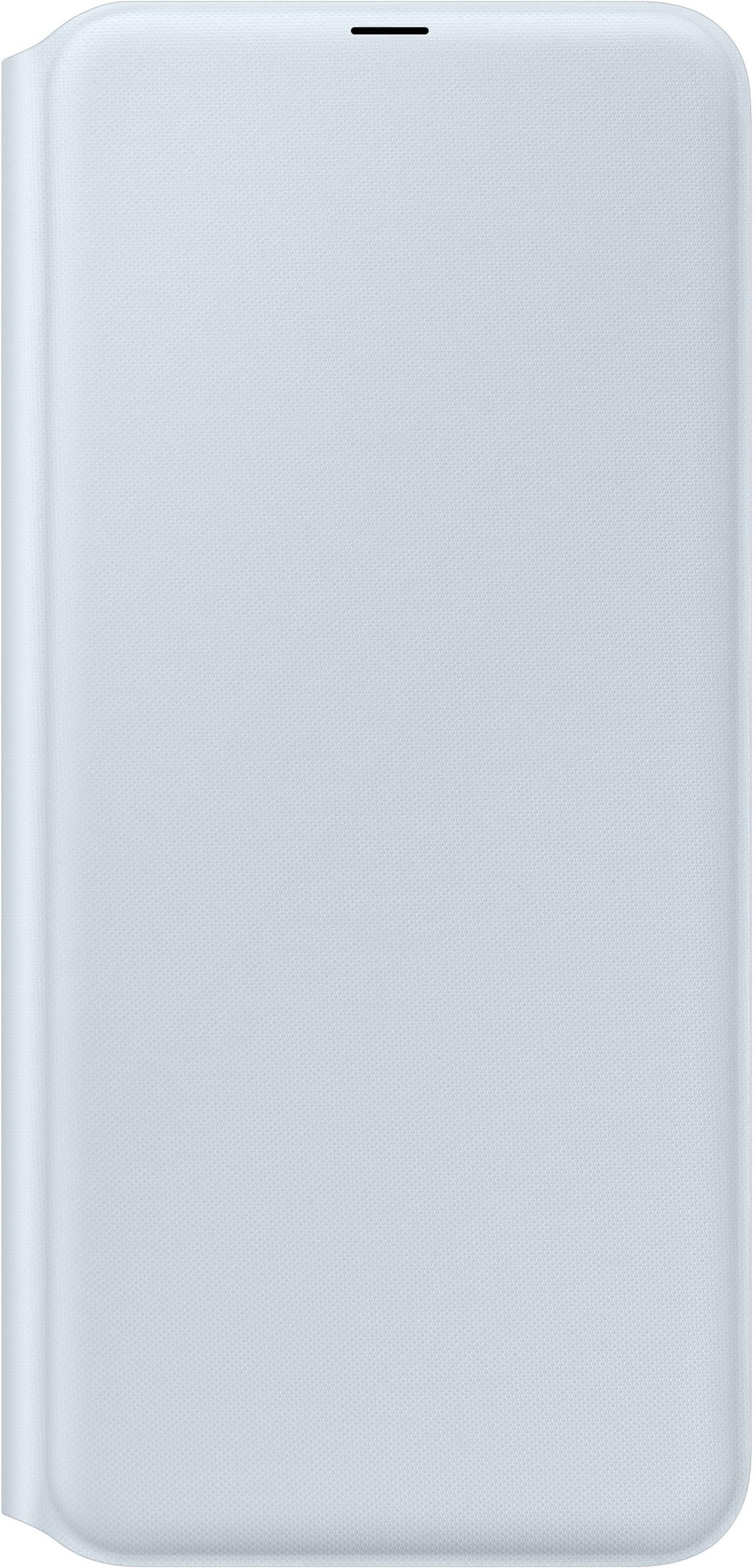 Ein hellblaues Smartphone-Cover mit einer feinen Textur und einem schmalen Schlitz oben.
