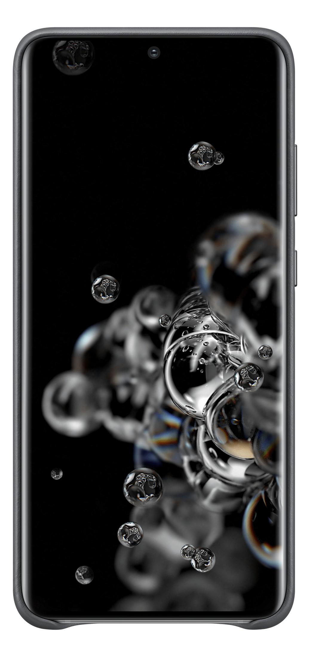 Bolle astratte su sfondo nero con cornice di smartphone.