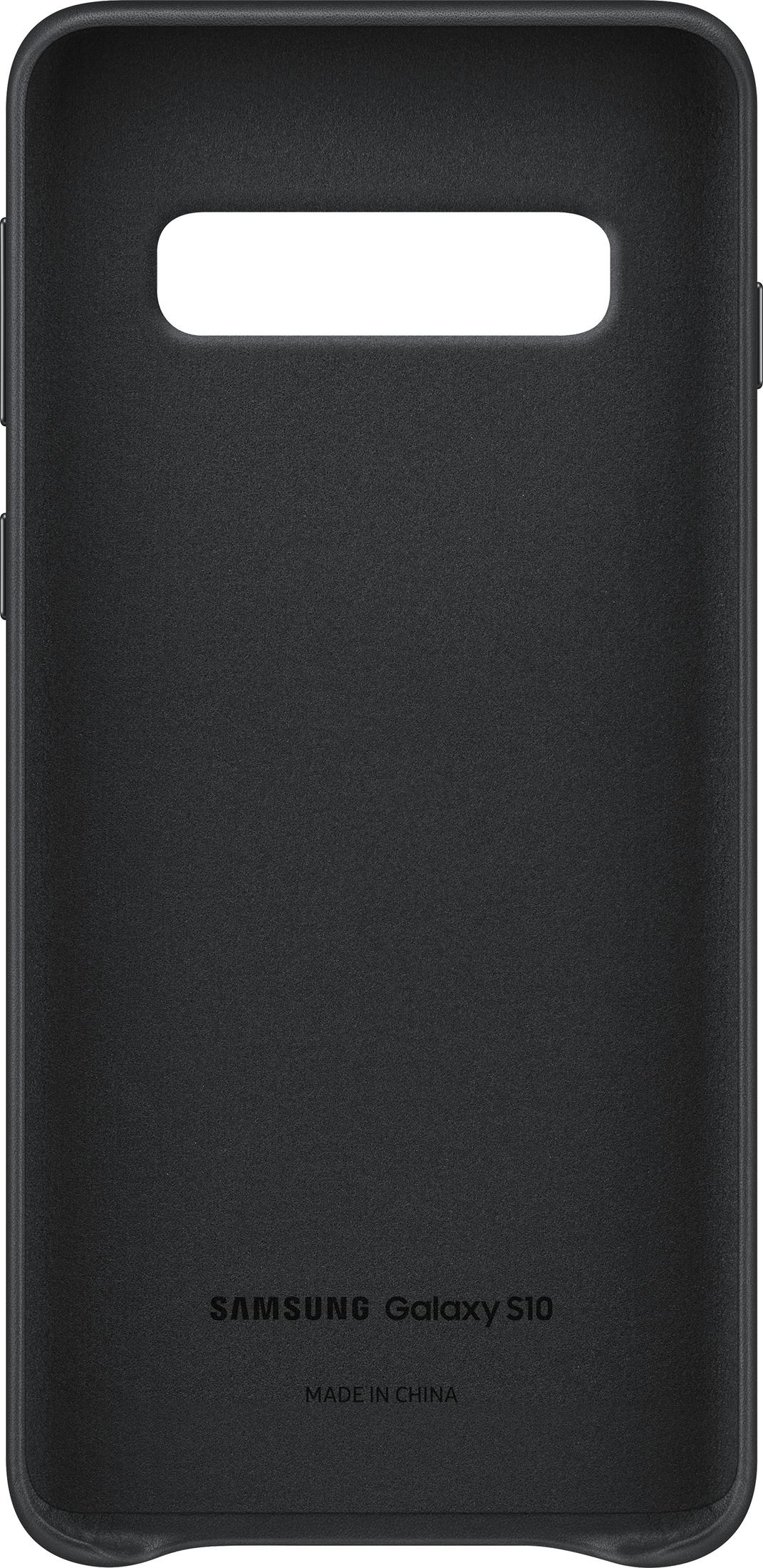 Coque noire Samsung Galaxy S10 avec découpe supérieure. Fabriqué en Chine.