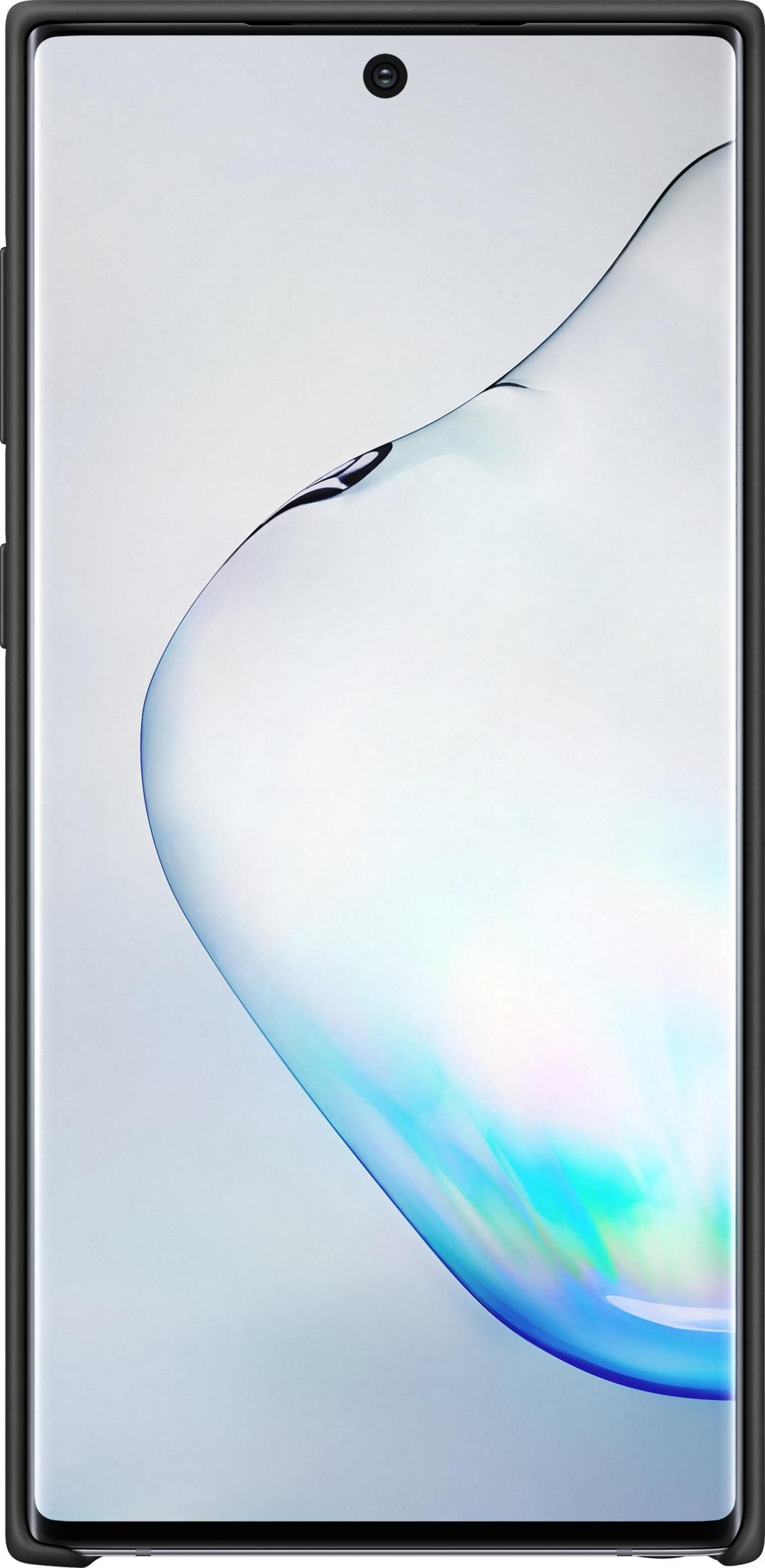 Un smartphone con marco negro que muestra un patrón abstracto en su pantalla.