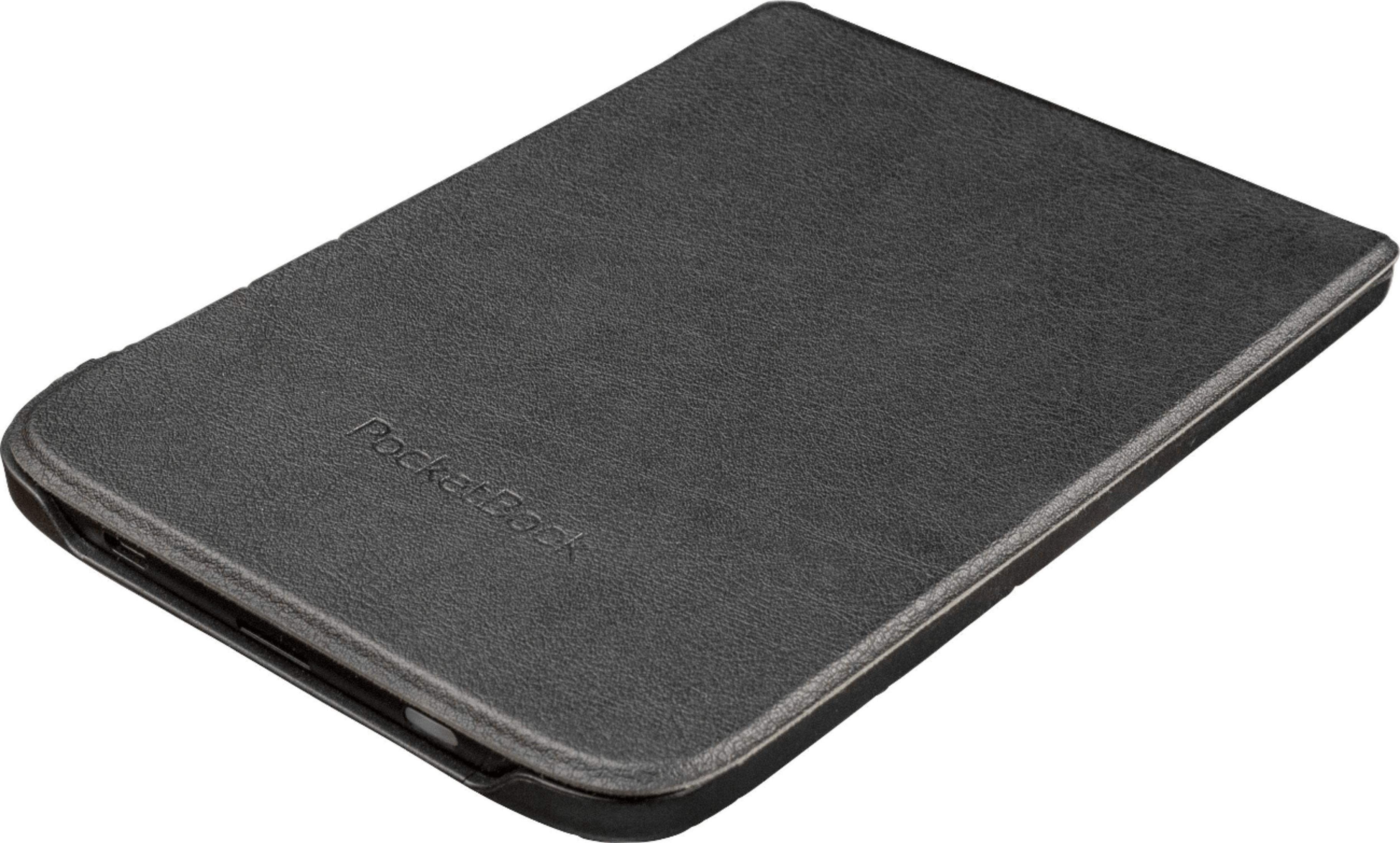 Funda negra para e-reader con logo en relieve.