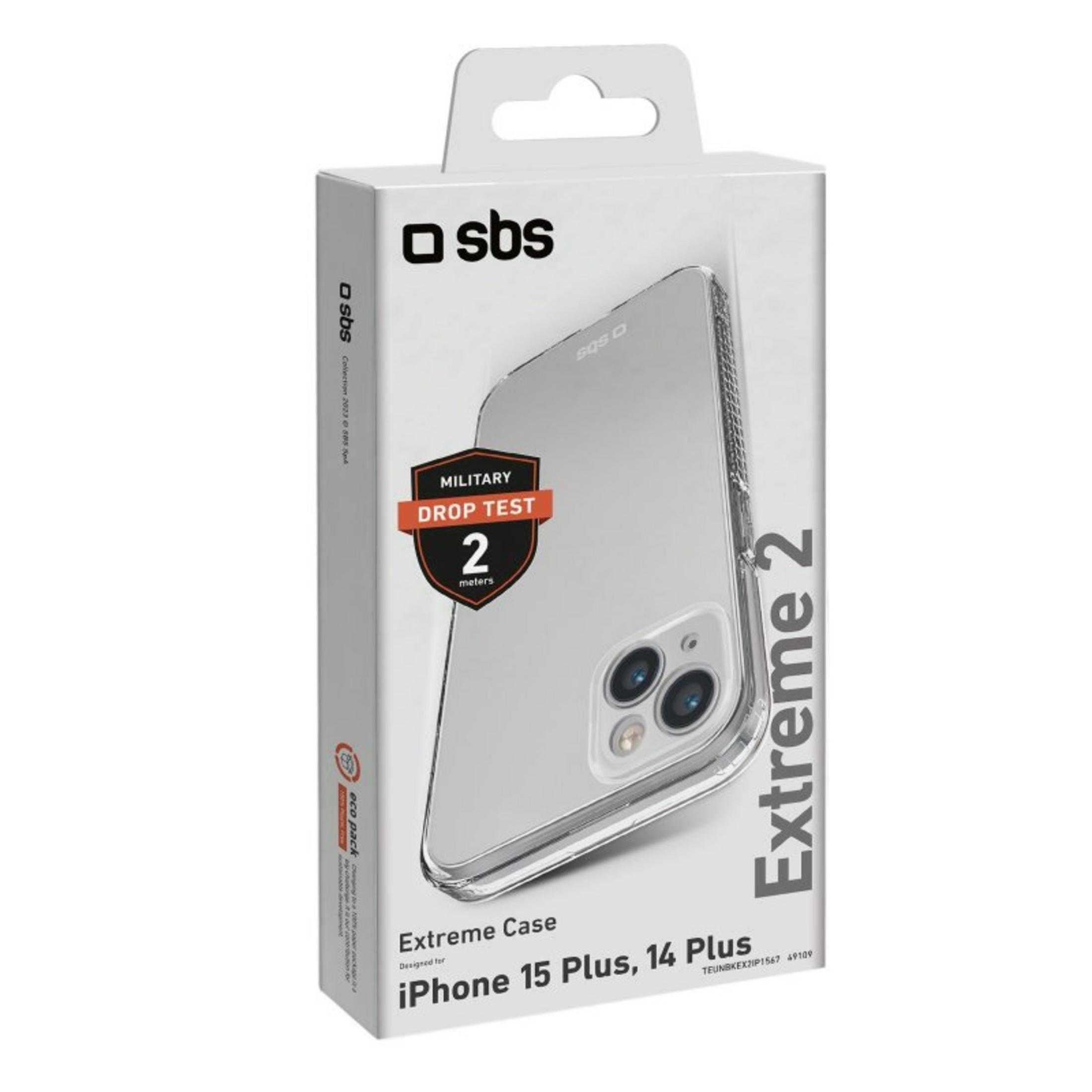 Confezione per cover iPhone 15 Plus/14 Plus con test caduta militare.