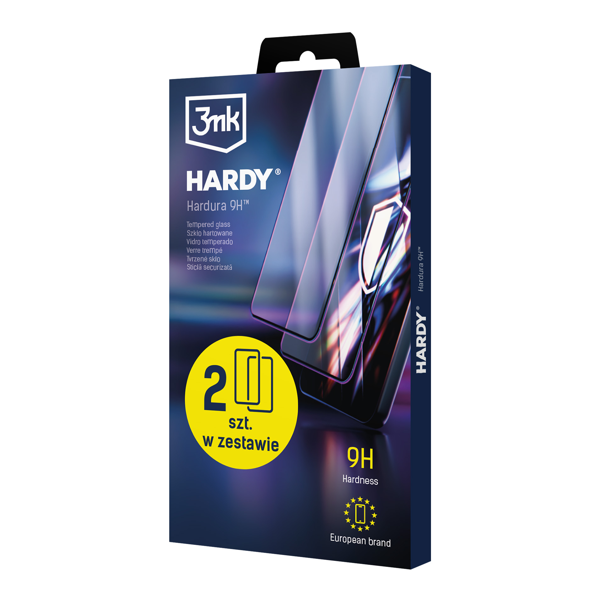 Opakowanie na 2x hartowane osłony ekranu Hardy 9H.