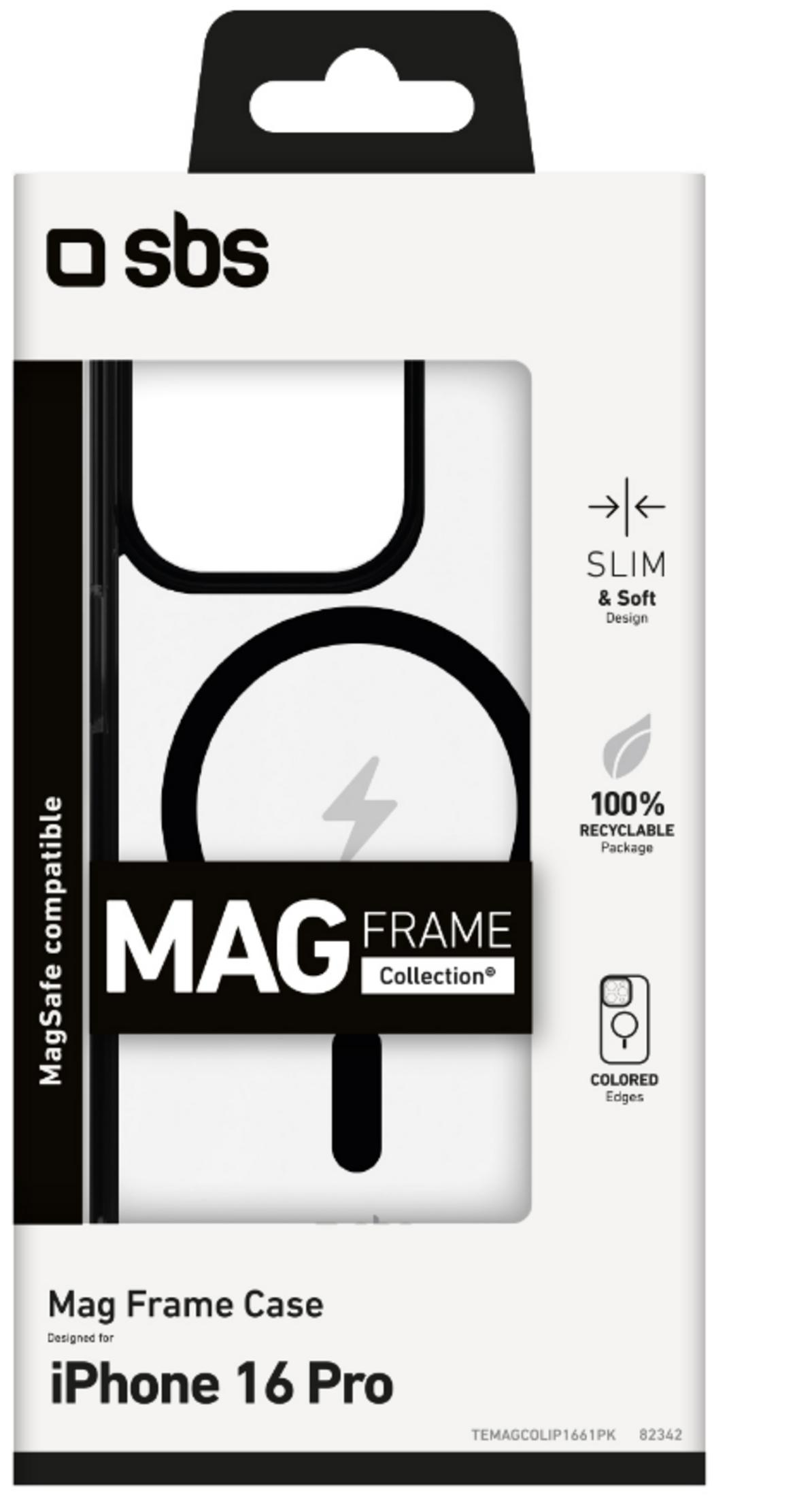 Confezione per Cover Mag Frame iPhone 16 Pro, compatibile MagSafe.