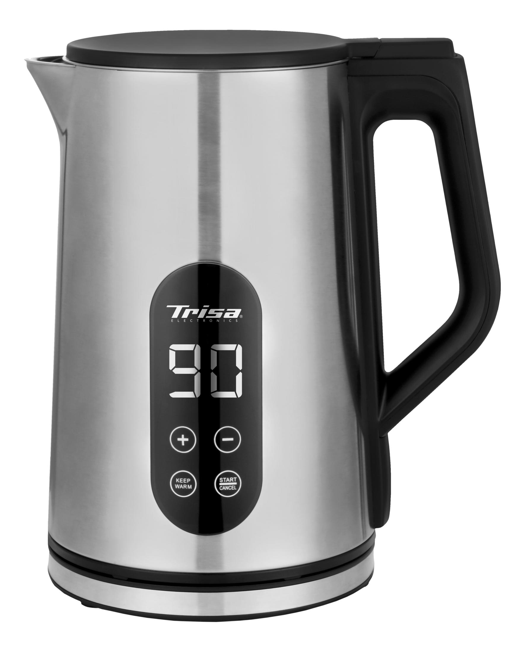 Bollitore elettrico acciaio inox con display digitale 90 gradi.
