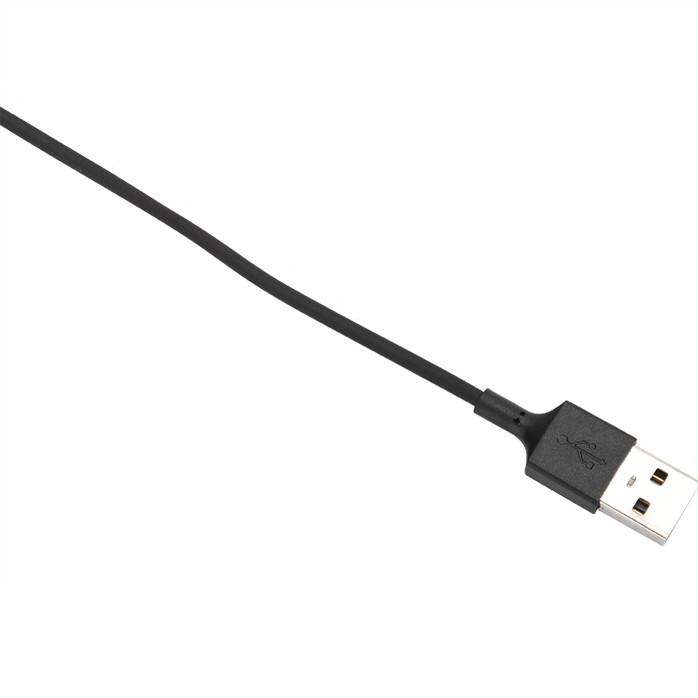 Ein schwarzes USB-Kabel mit einem Stecker und dem USB-Symbol.