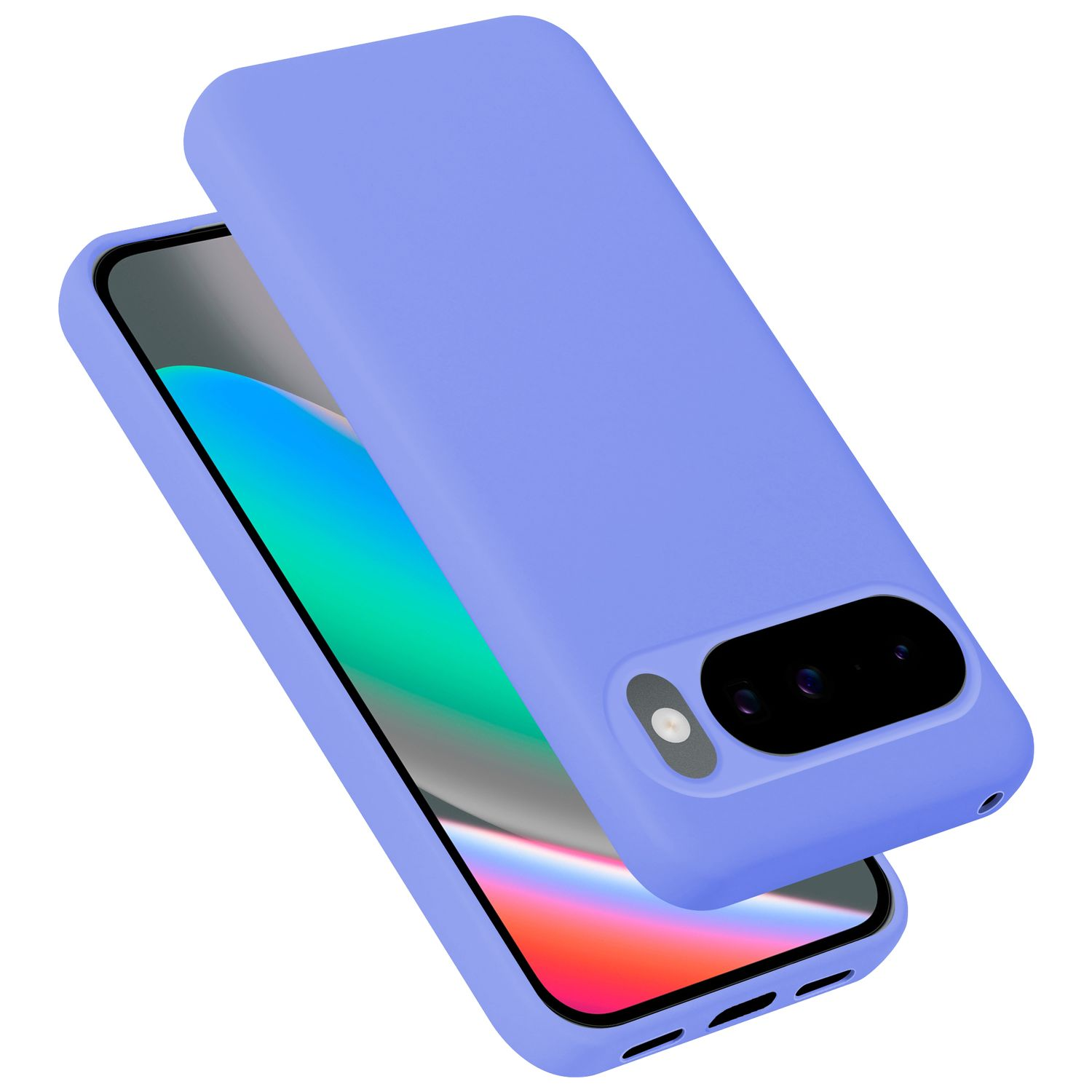 Ein lila Handyhülle mit einem Smartphone-Kameramodul.