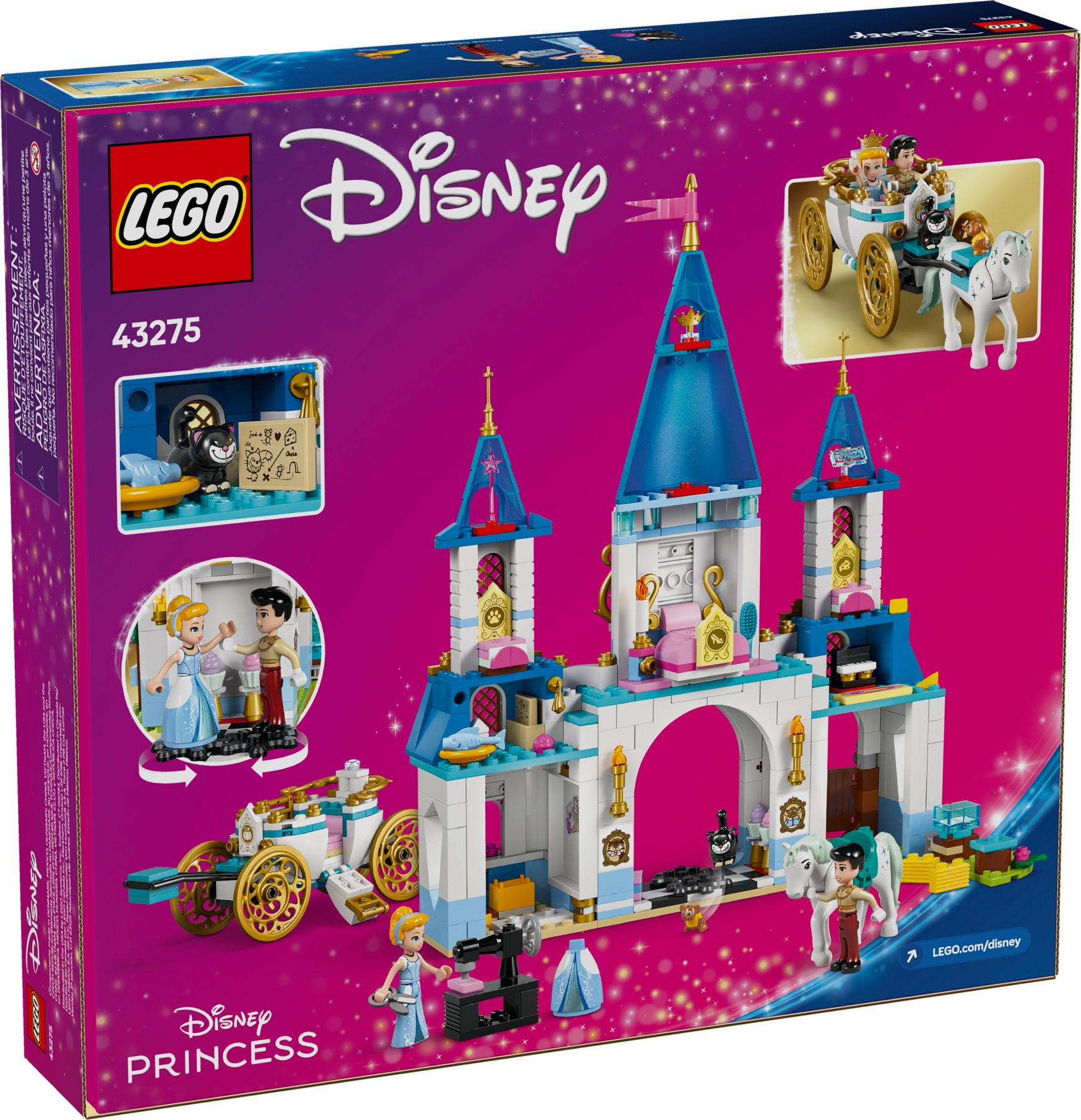 LEGO Disney Schloss mit Kutsche, Pferd und Figuren. Prinzessinnen-Spielzeug.