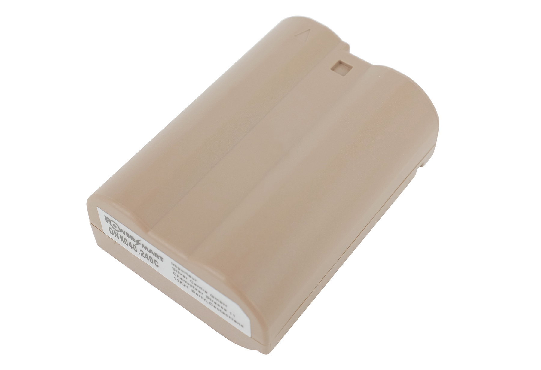 Ein hellbrauner Akku mit Aufschrift Power Smart DNK040.240C.