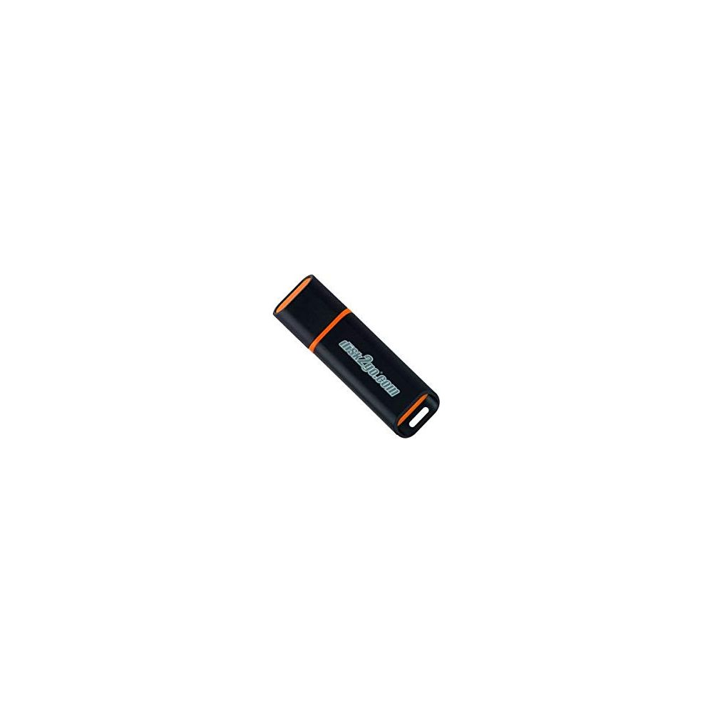 Clé USB noire avec accents orange et texte "disk2go.com".