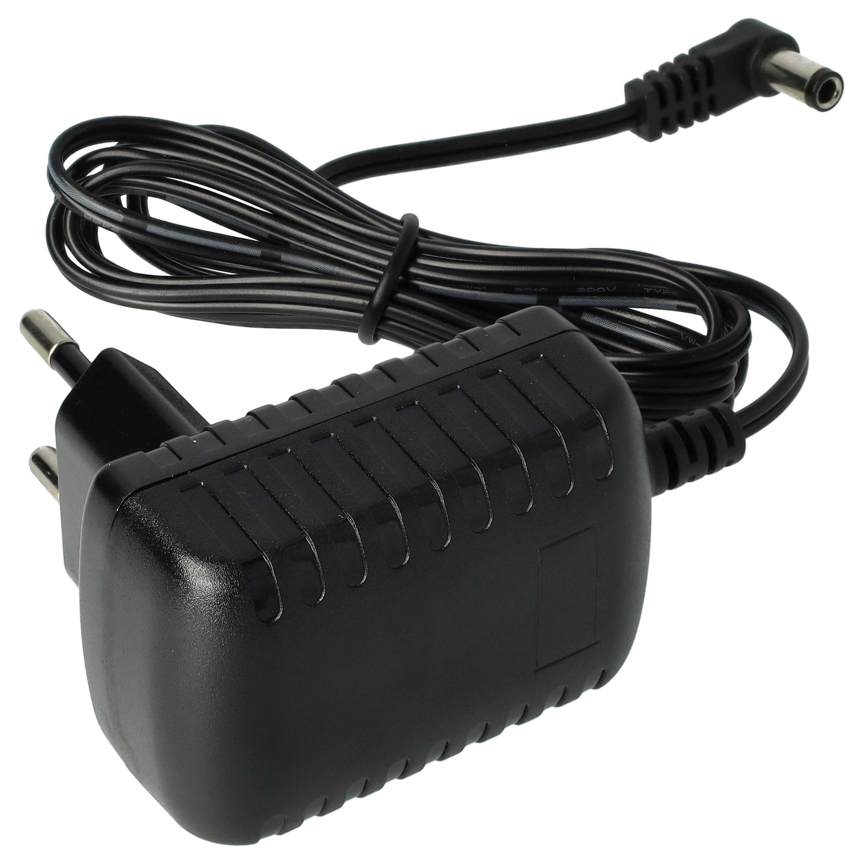 Schwarzes Netzteil mit Kabel und EU-Stecker.