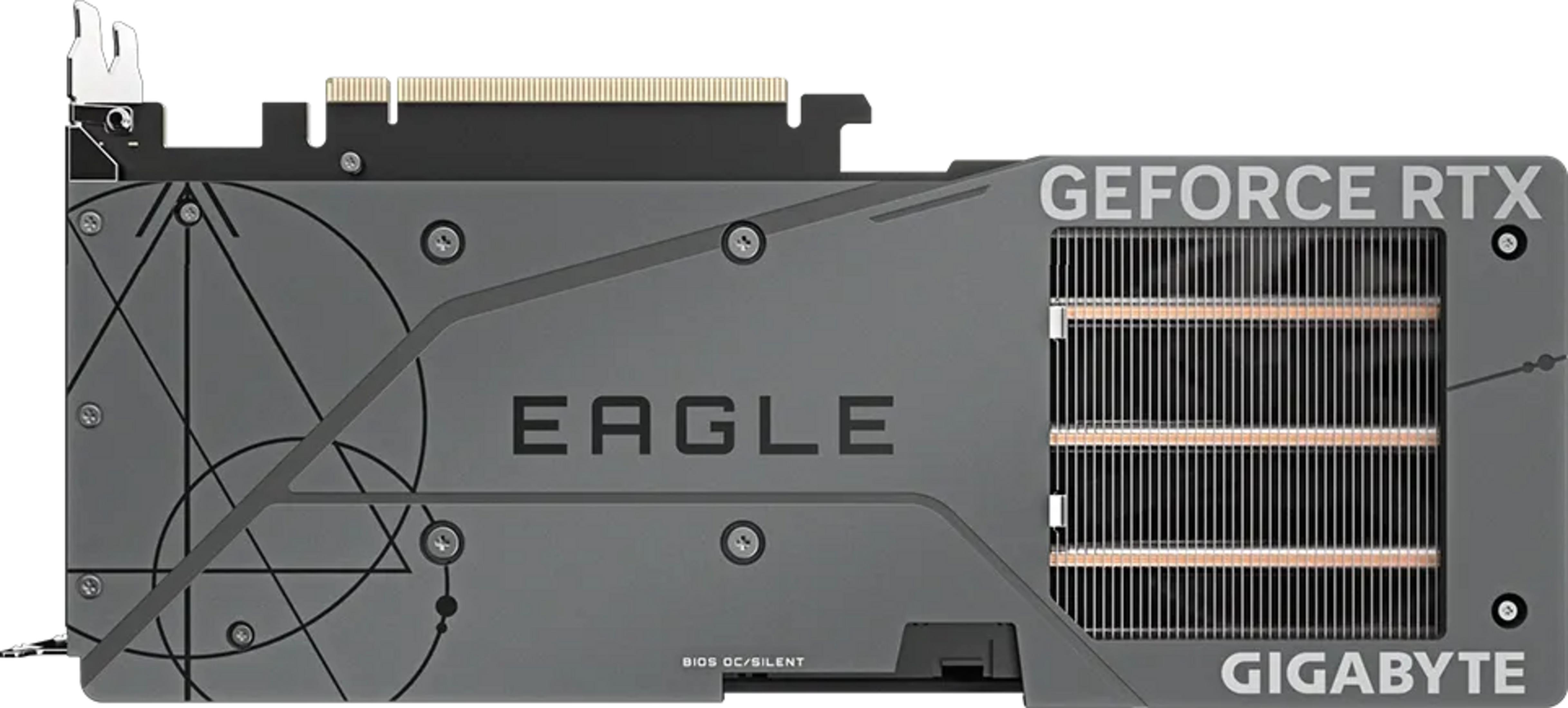 Scheda grafica Gigabyte RTX con ventole, testo "EAGLE" e "GEFORCE RTX".