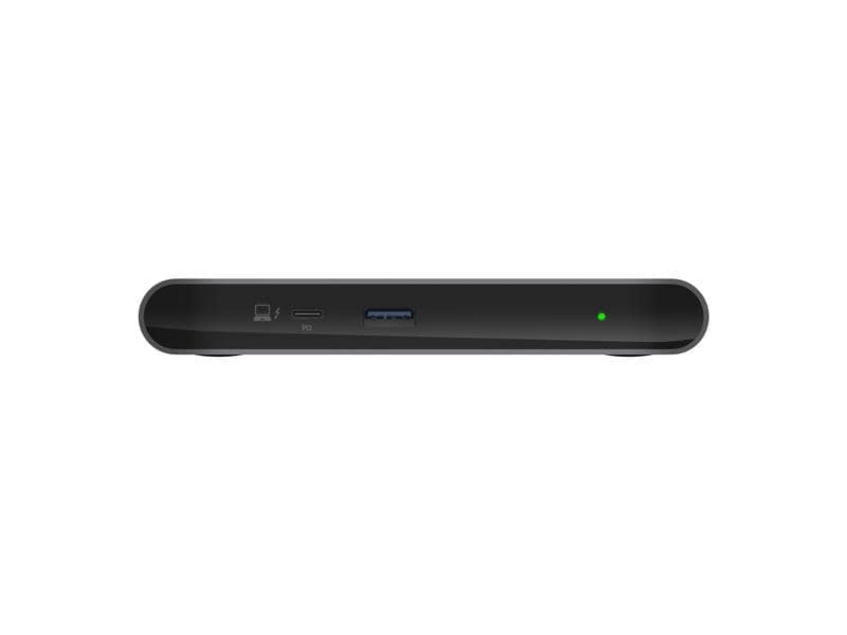 Schwarzes Lade-/Datenkabel mit USB-C- und USB-A-Anschlüssen und grüner LED.