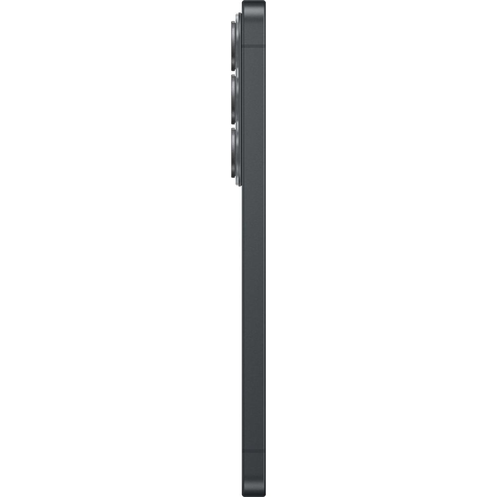 Dark gray smartphone in profile, showing three camera lenses.