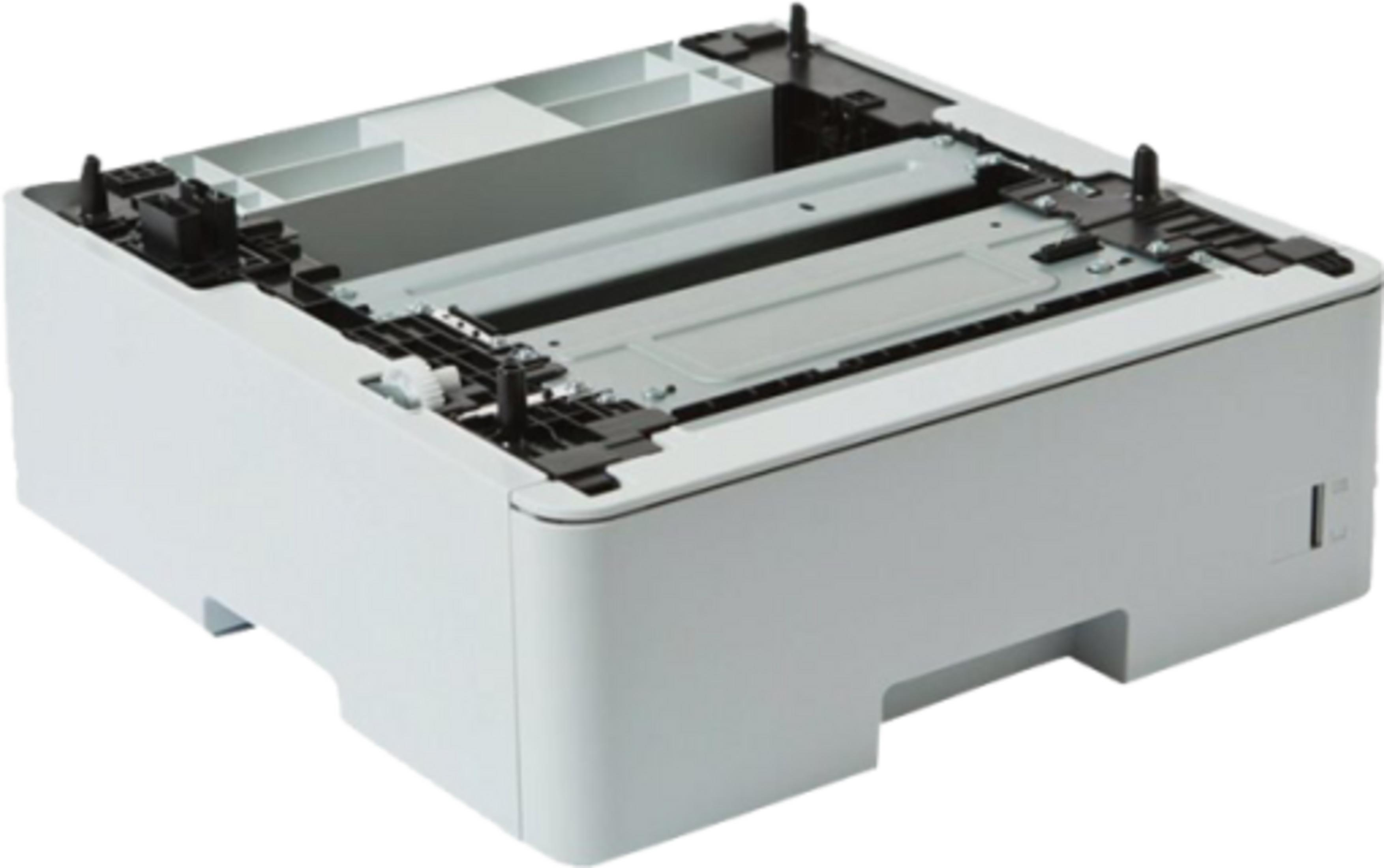 Biała obudowa drukarki z widocznymi czarnymi częściami mechanicznymi na górze.