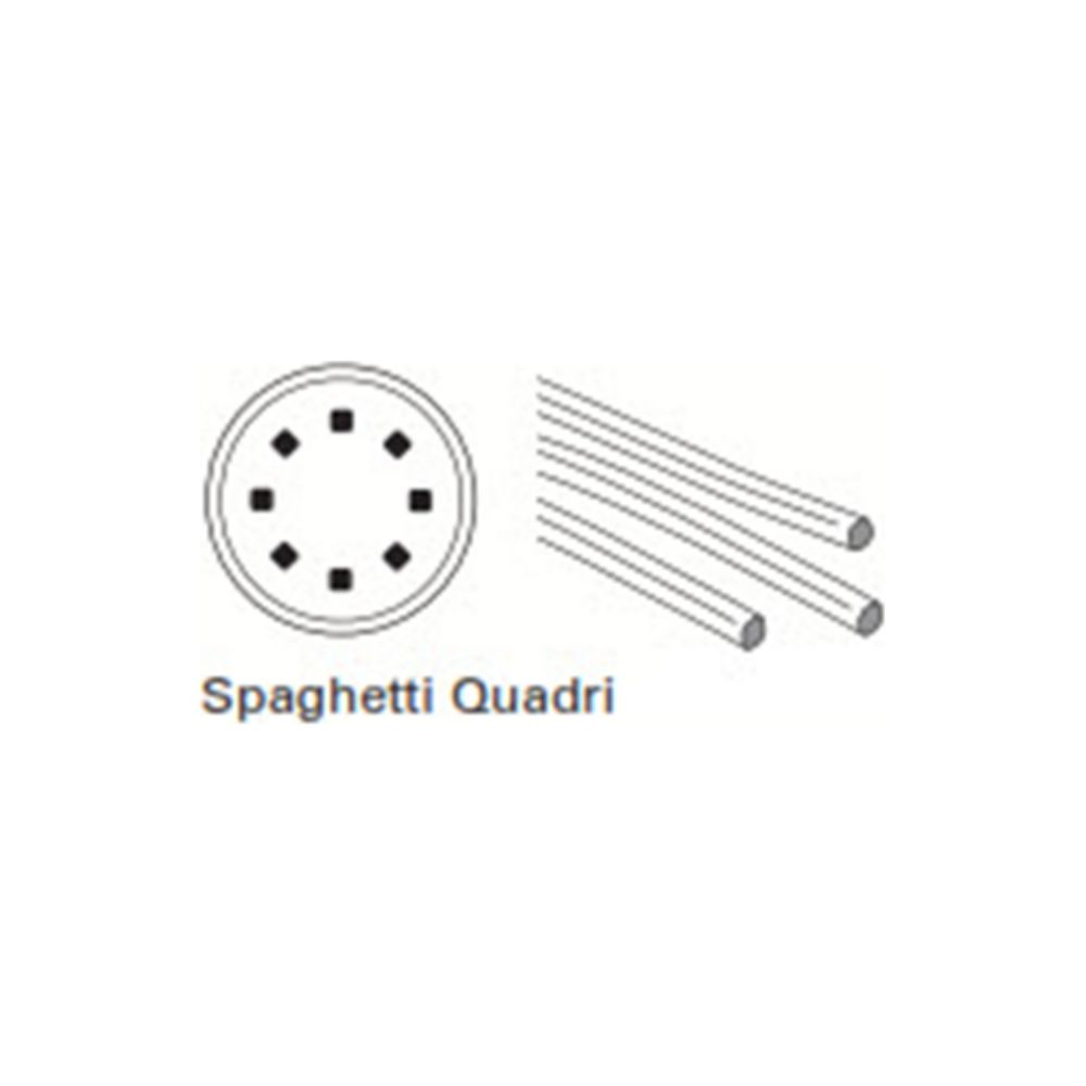 Illustrazione Spaghetti Quadri: sezione trasversale con quadrati e tre fili.
