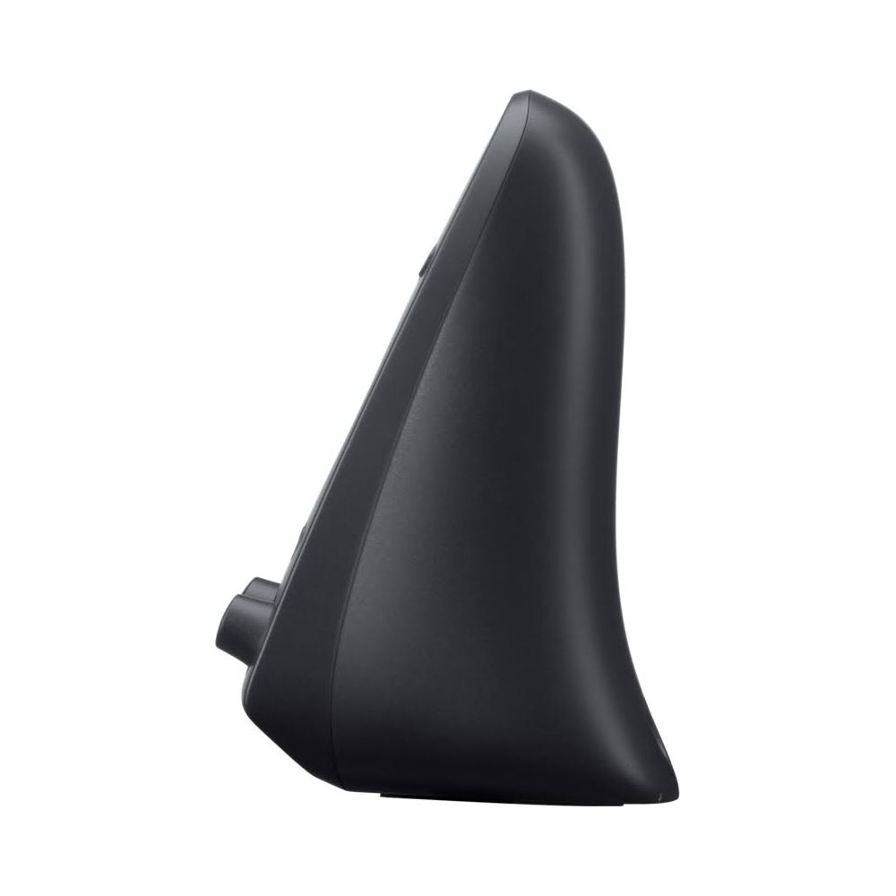 Czarny ergonomiczny stojak na mysz komputerową z gładkim wykończeniem.